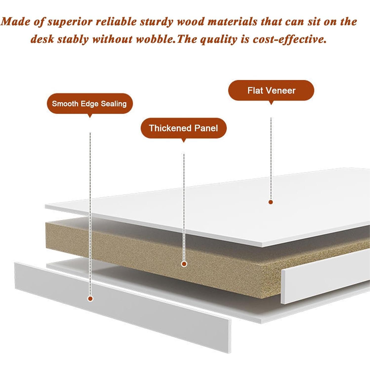 Soporte de Monitor de Madera Crayfomo Elevador Ergonomico Blanco