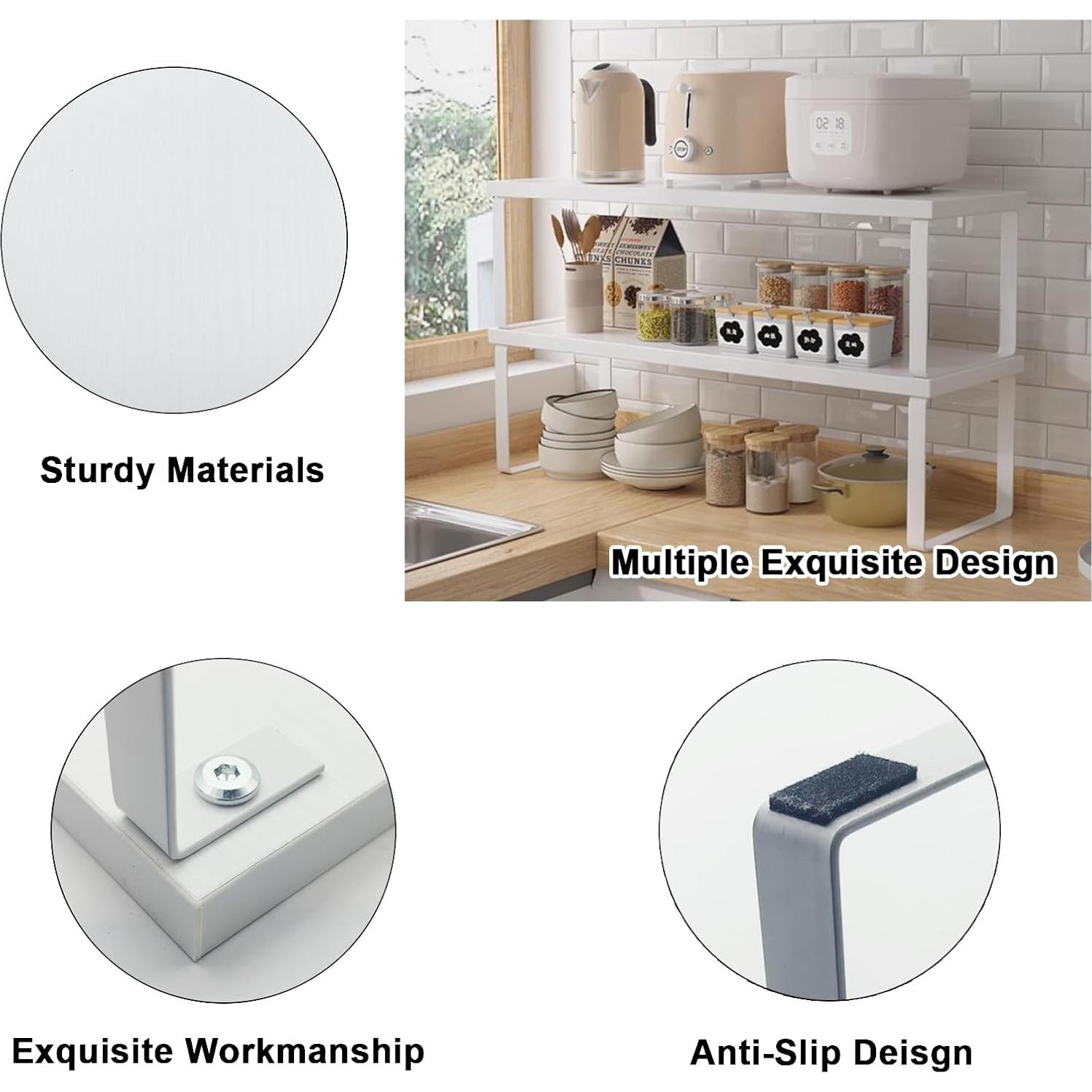 Soporte de Monitor de Madera Crayfomo Elevador Ergonomico Blanco