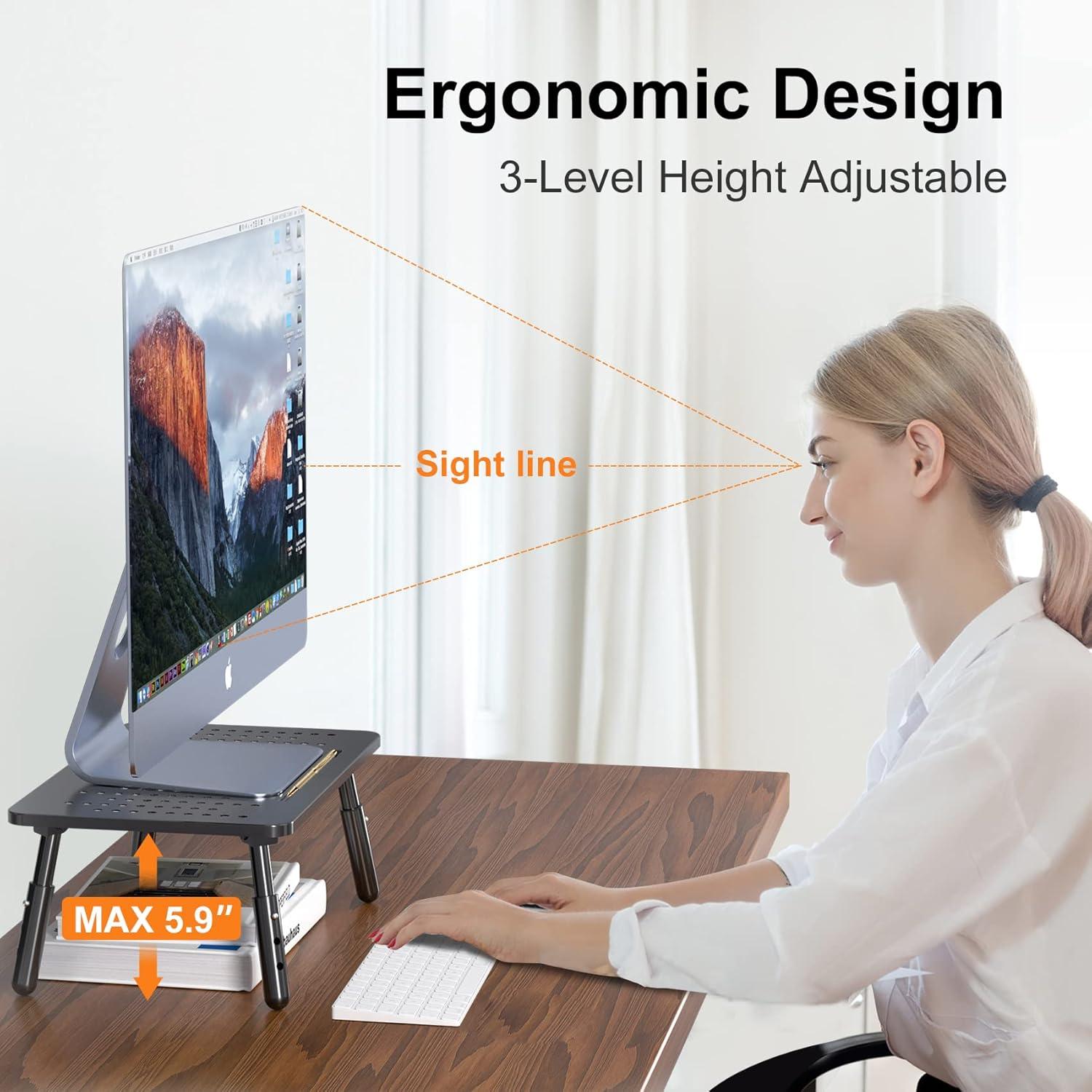 Soporte de Monitor Plegable Bracwiser Metal 3 Alturas Ajustables