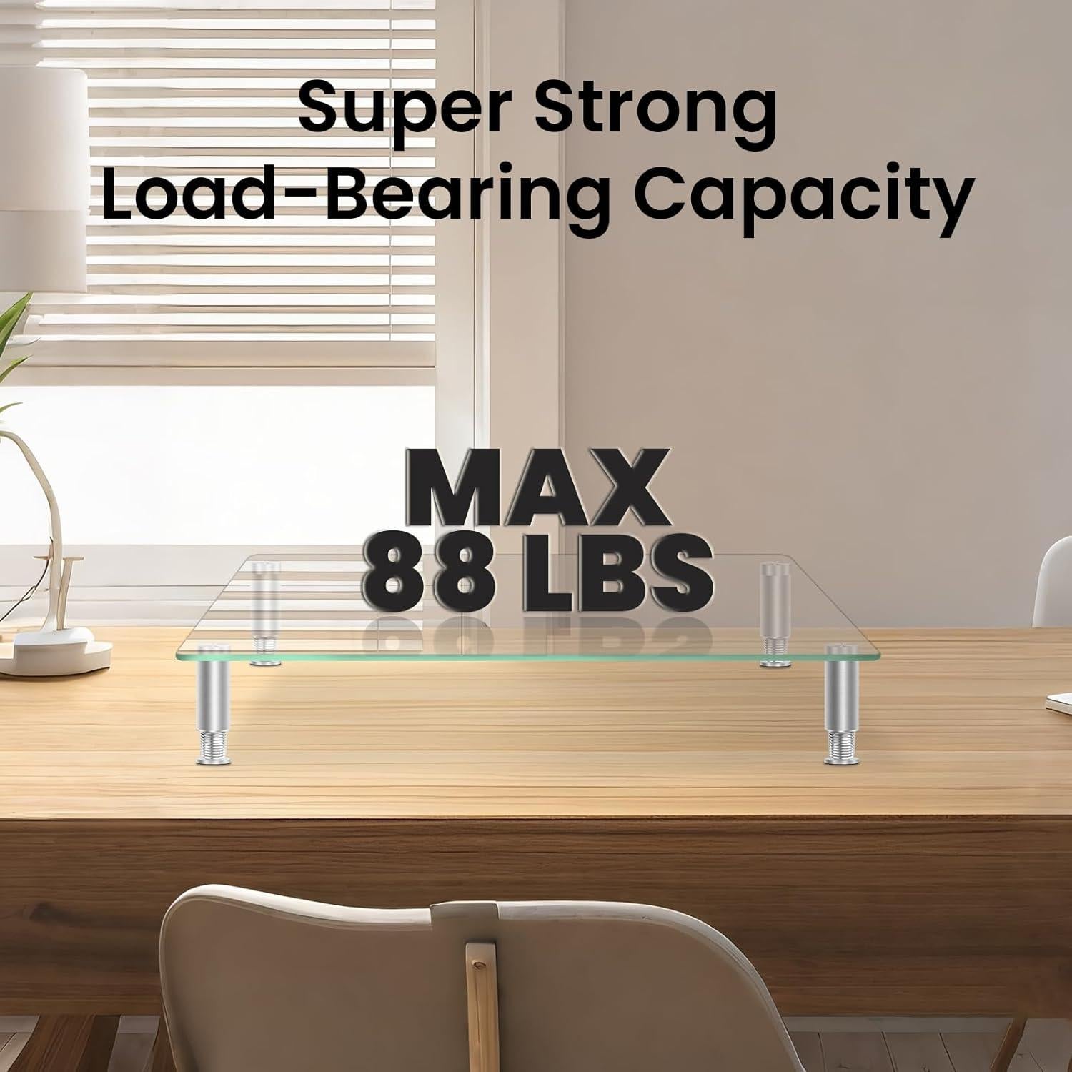 Soporte de Monitor de Vidrio Templado VSAR House 2Pcs 38x24x9.5cm