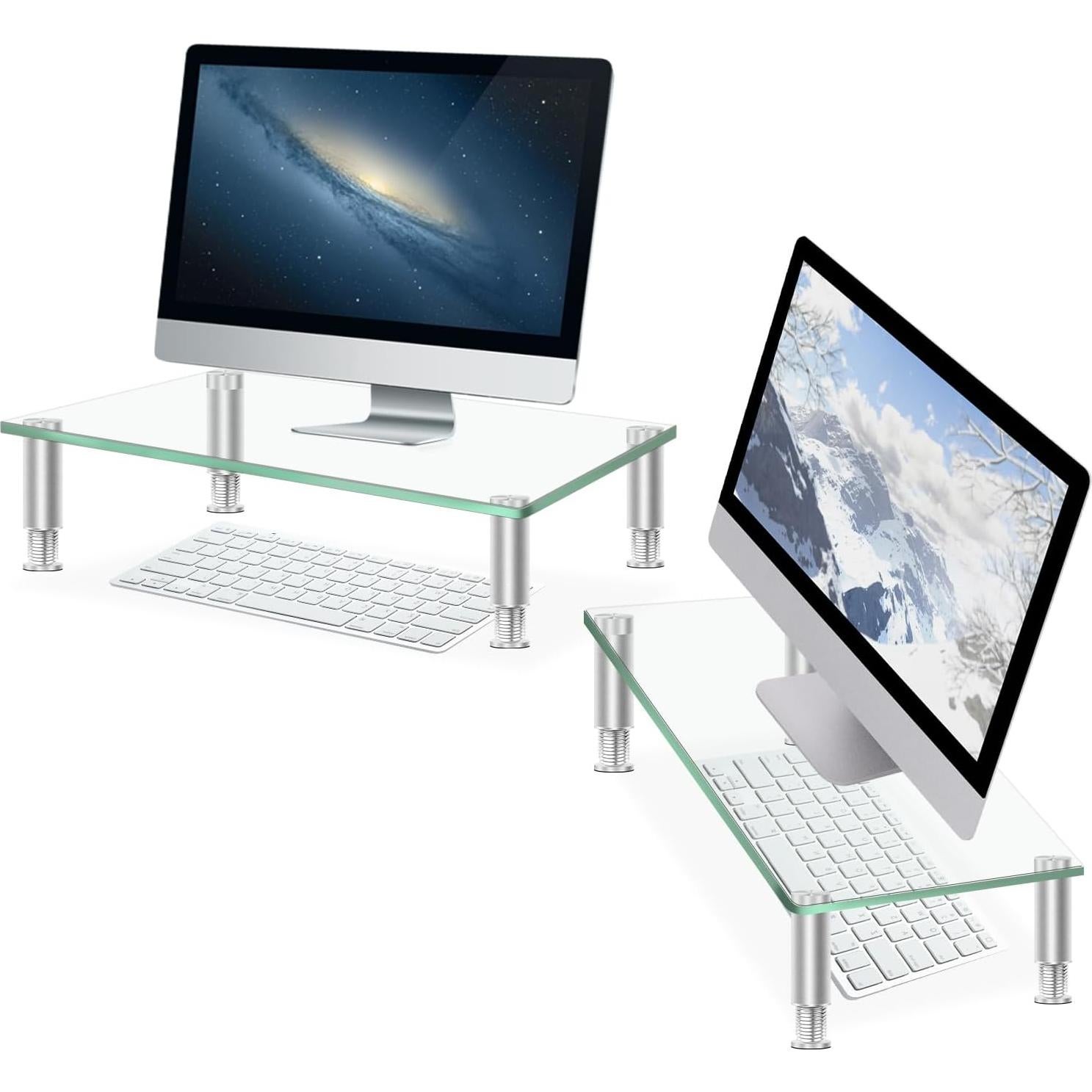 Soporte de Monitor de Vidrio Templado VSAR House 2Pcs 38x24x9.5cm