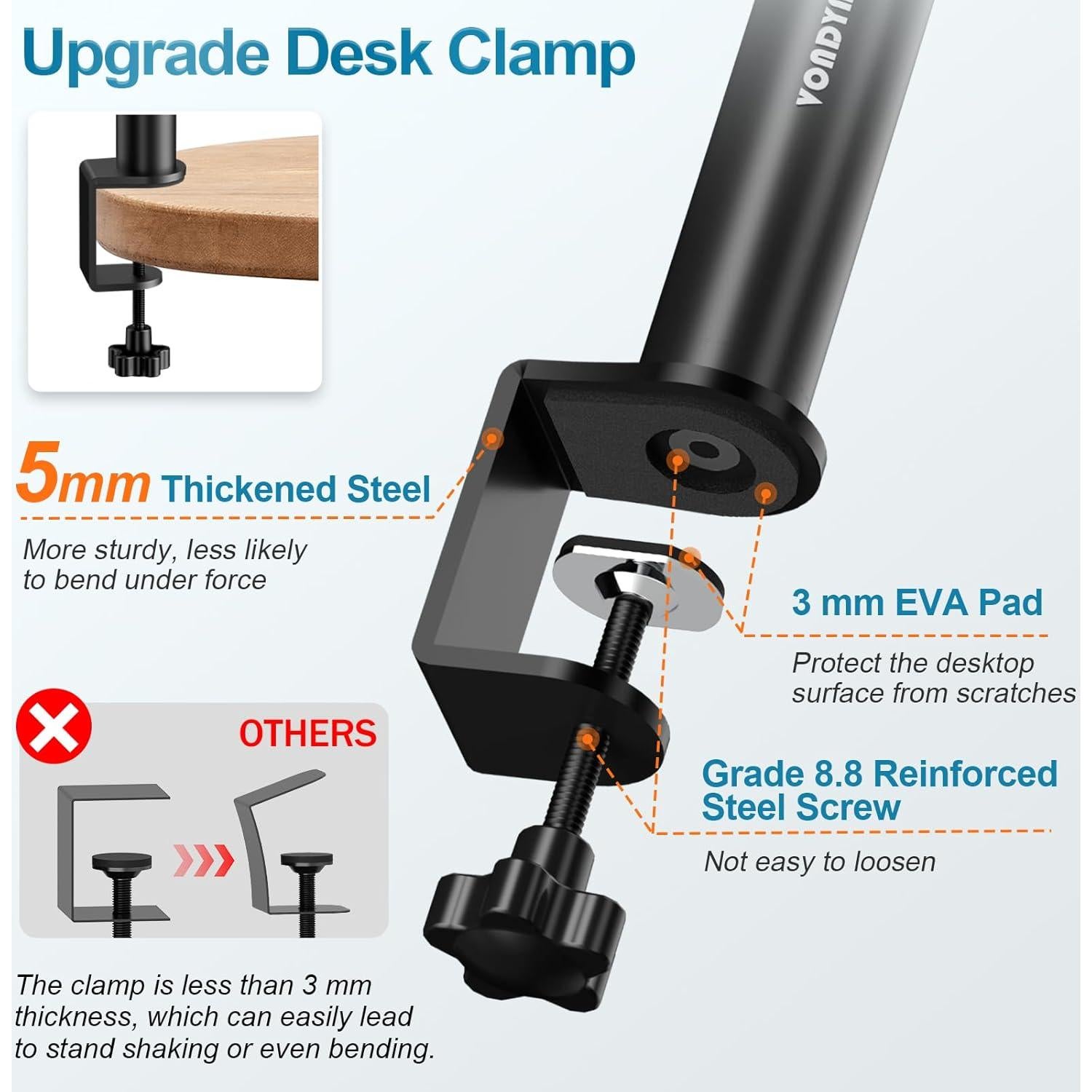 Juego de 2 Soportes de Monitores Vondynote Altura Ajustable 31-46 cm