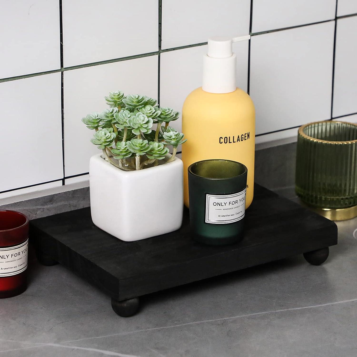 Soporte de Madera Amyhill para Jabón y Decoración 22.86x15.24cm Negro