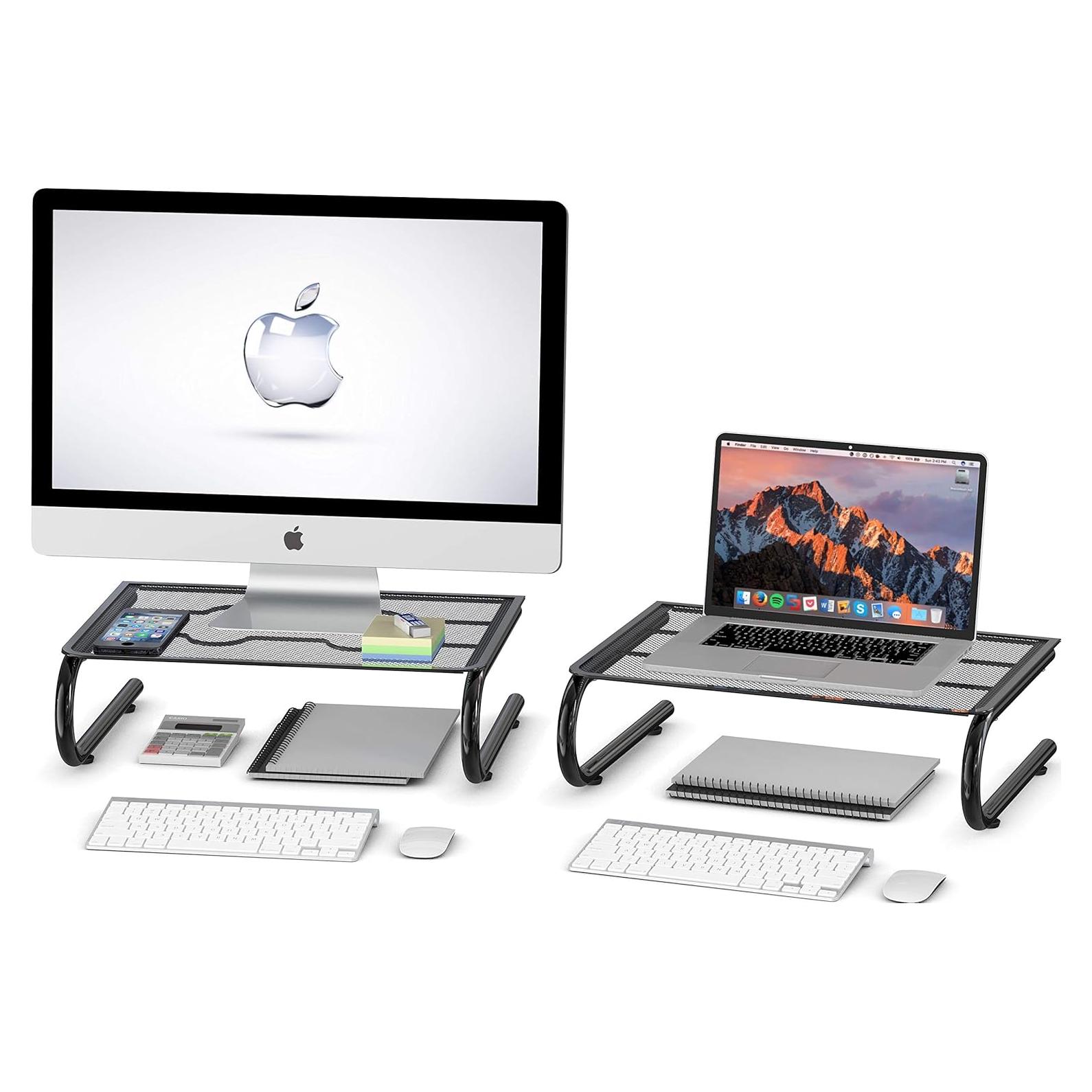 Soporte para Monitor Simple Houseware, Paquete de 2, Negro