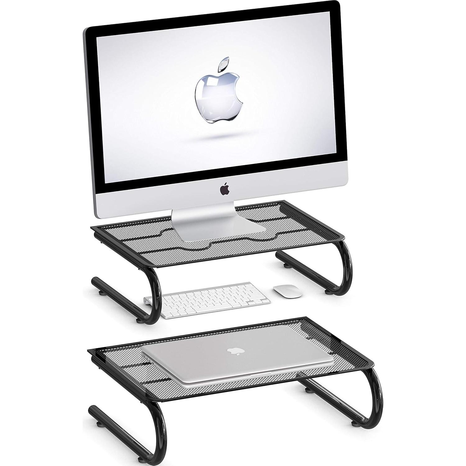 Soporte para Monitor Simple Houseware, Paquete de 2, Negro