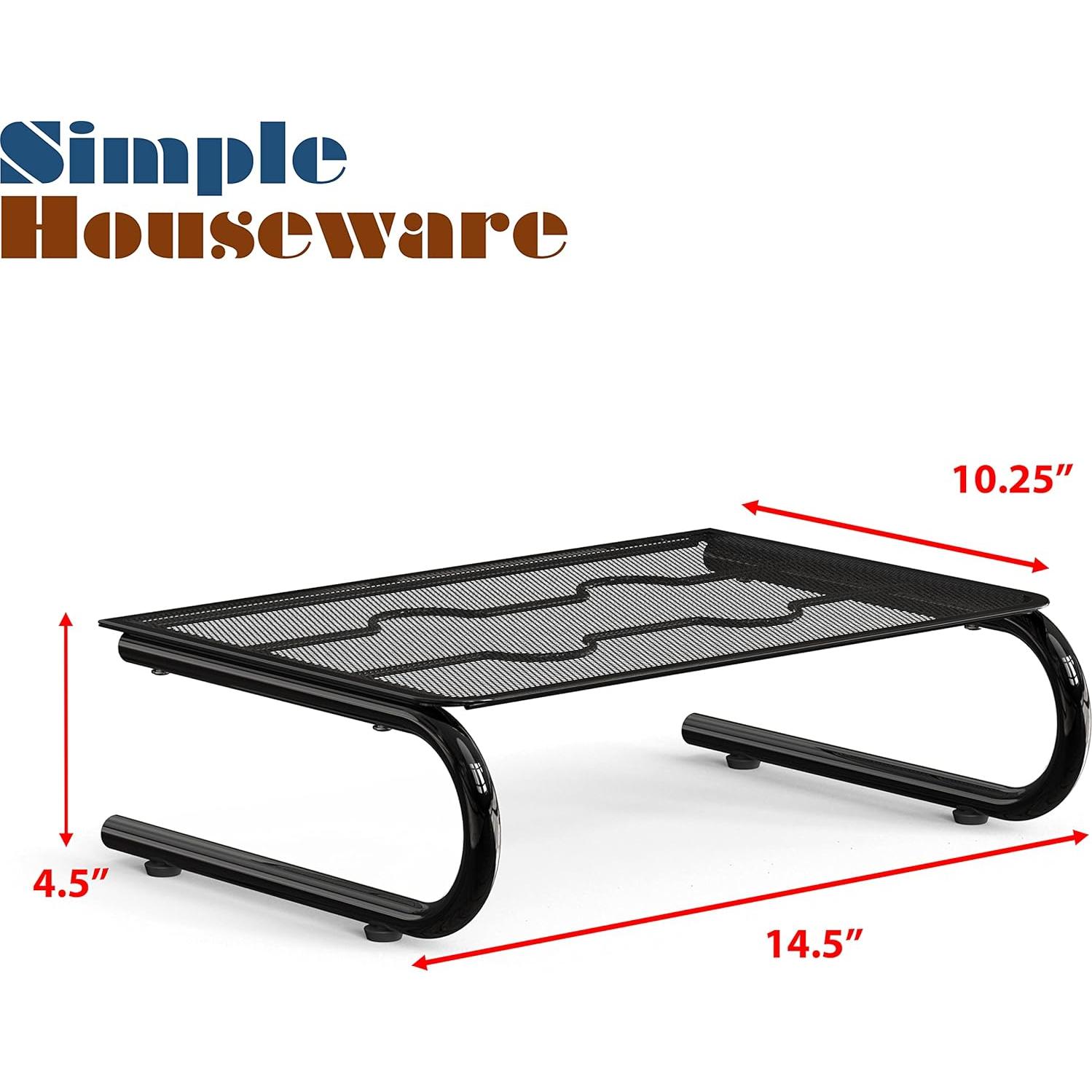 Soporte para Monitor Simple Houseware, Paquete de 2, Negro