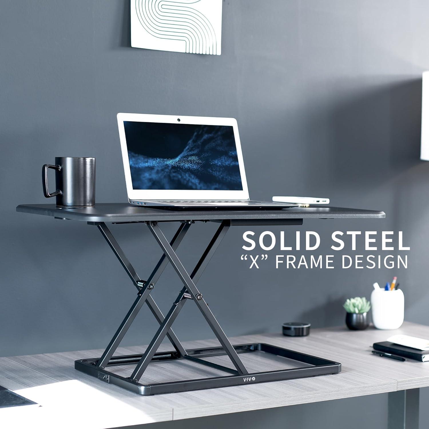 Elevador de Escritorio Ajustable VIVO 32" Negro DESK-V032J