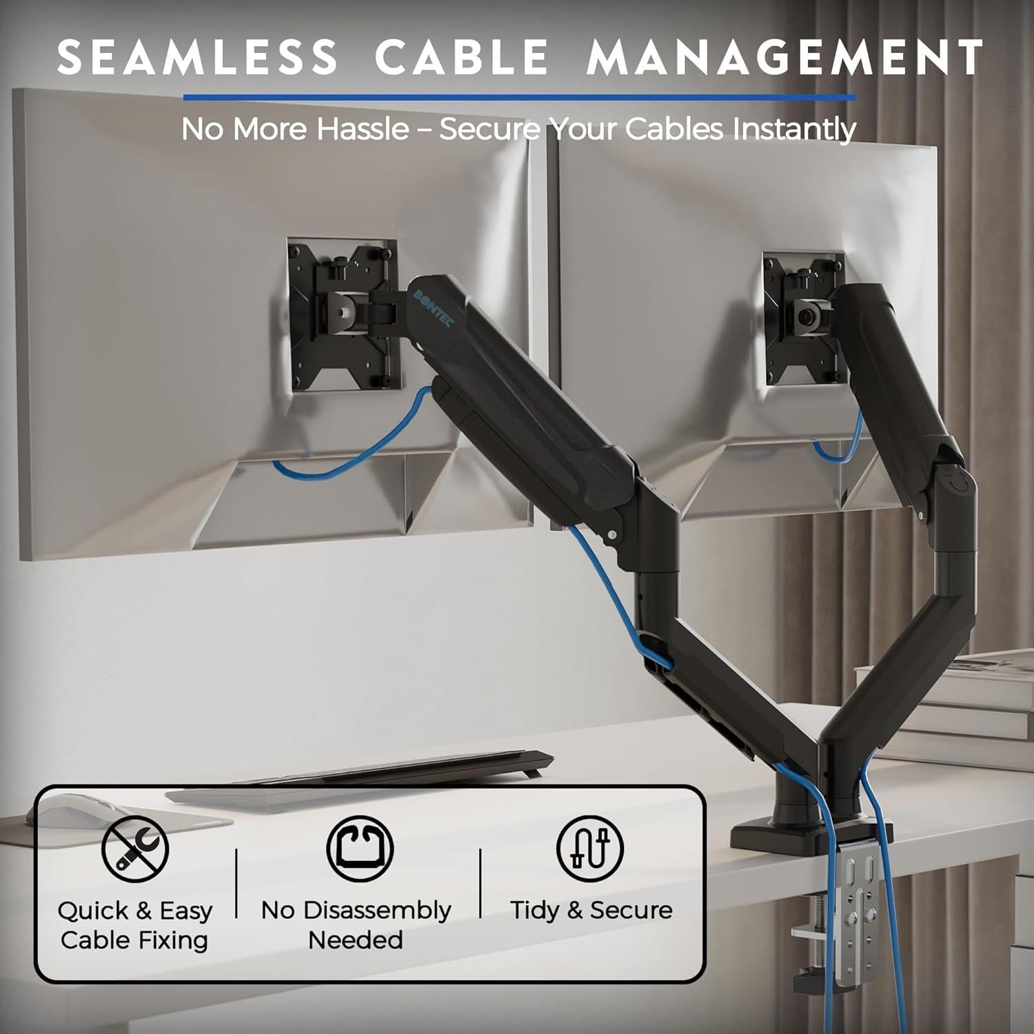 Soporte de Monitor Dual BONTEC GDM7502 Negro 15-32" 9 kg