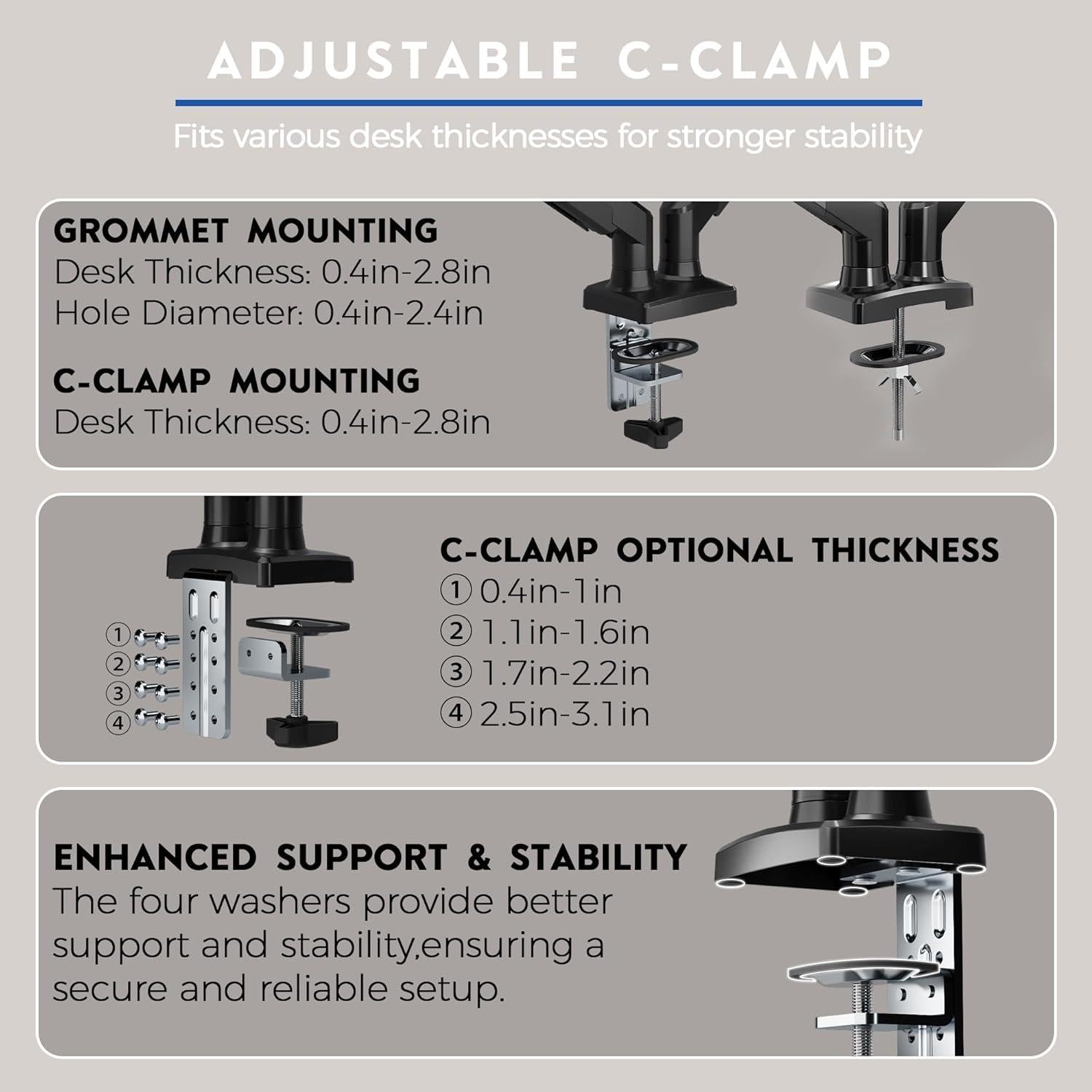 Soporte de Monitor Dual BONTEC GDM7502 Negro 15-32" 9 kg