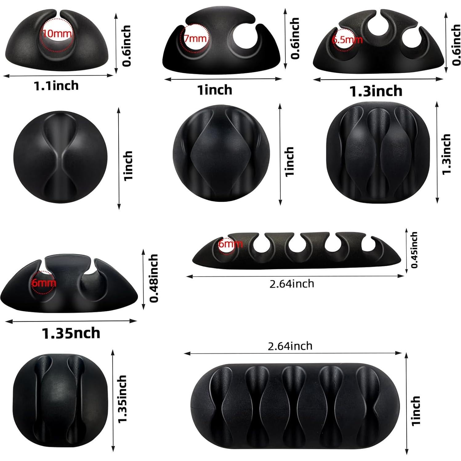 Organizador de Cables MixS Live - 26 Piezas, Clips Adhesivos