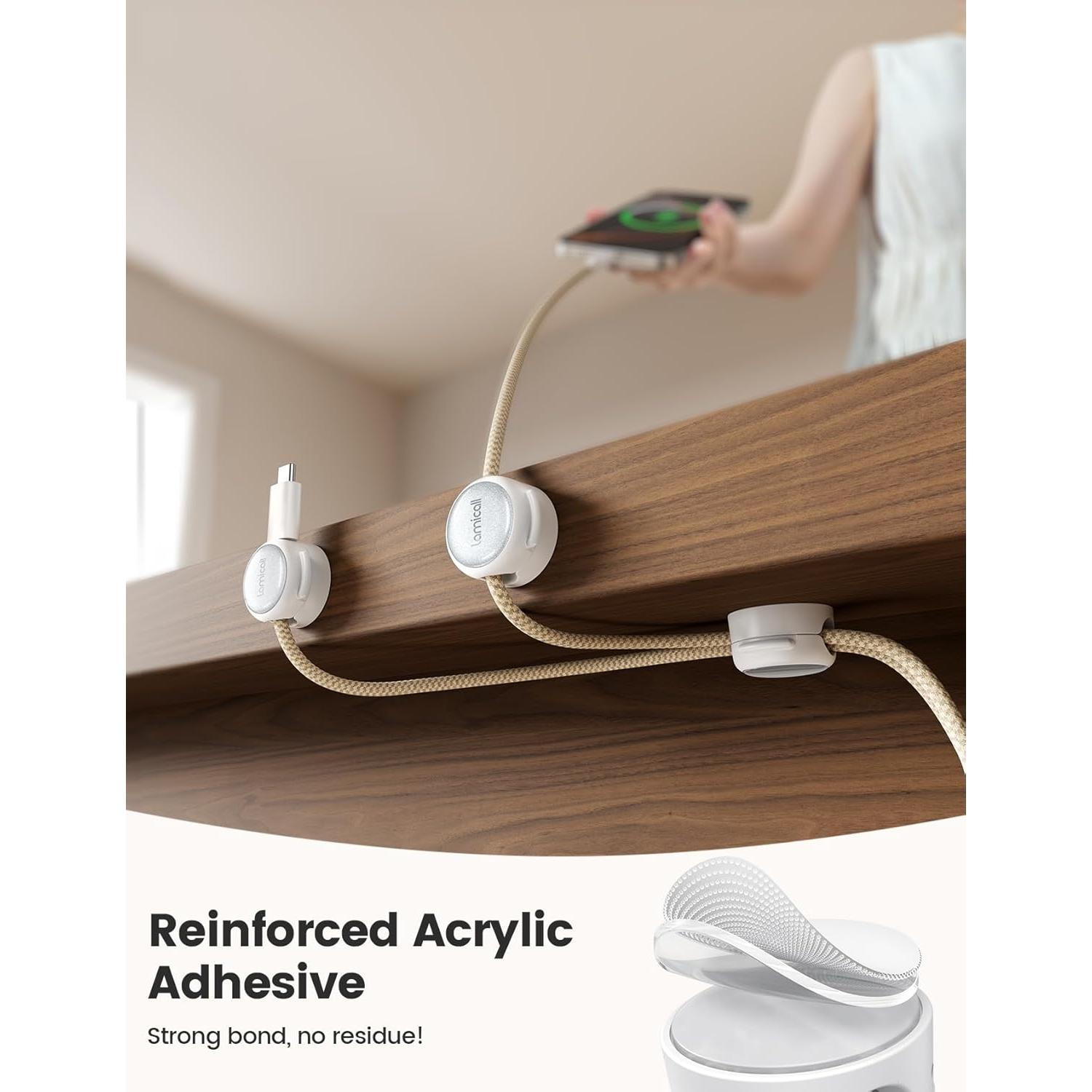 Clip Organizador de Cables Lamicall 8Pack Transparente