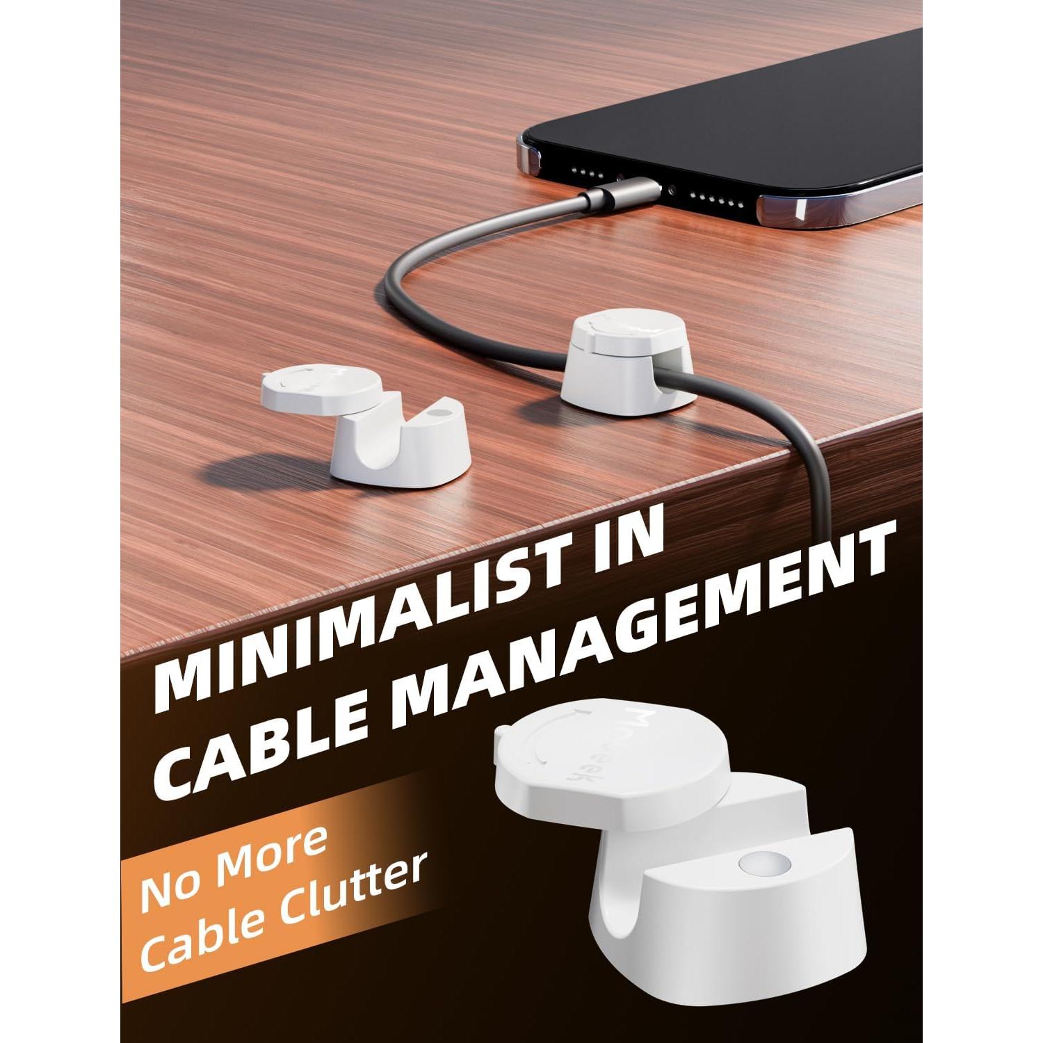 Organizador de Cables Maveek 9 Pack Magnético 360° Blanco