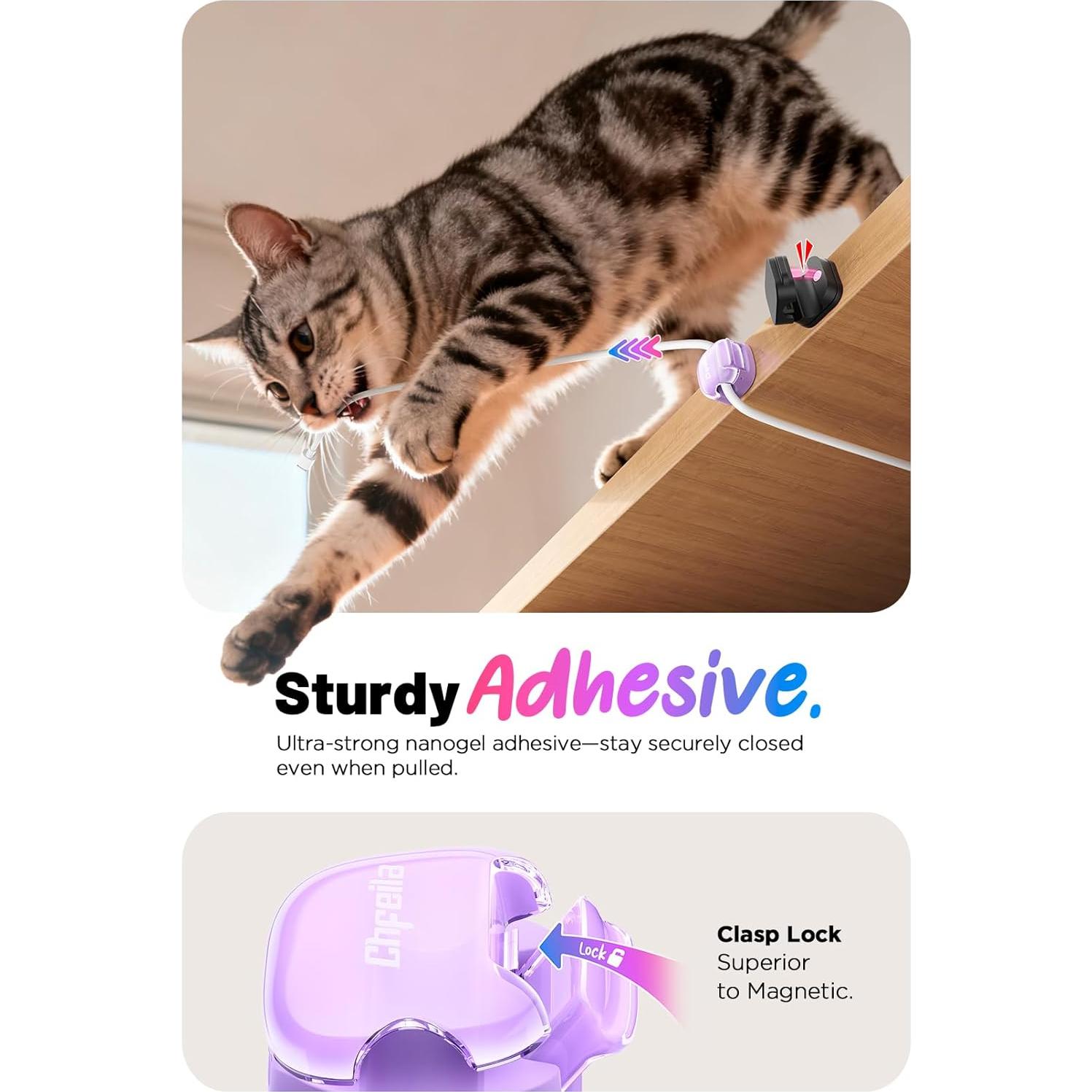 Paquete de 8 Clips Sujetacables Chfeila Doble Resorte Multicolor