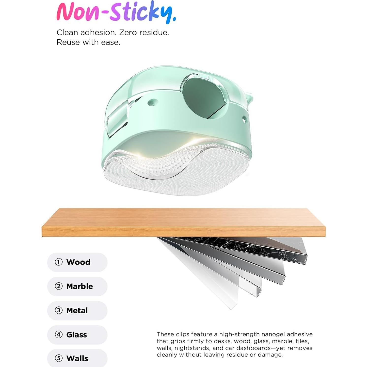 Paquete de 8 Clips Sujetacables Chfeila Doble Resorte Multicolor