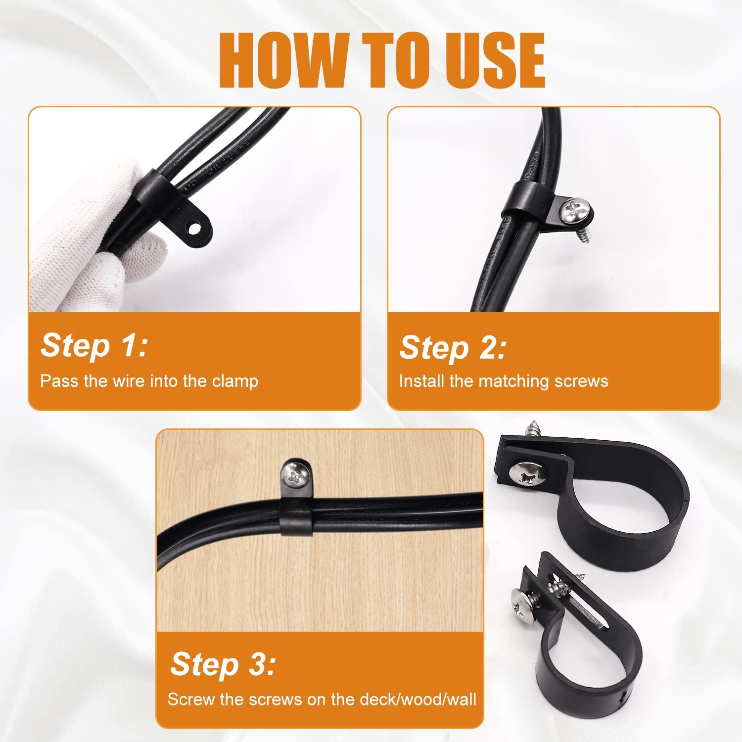 Kit de Clips de Cable R-Type 222 Pcs Mankk con Tornillos