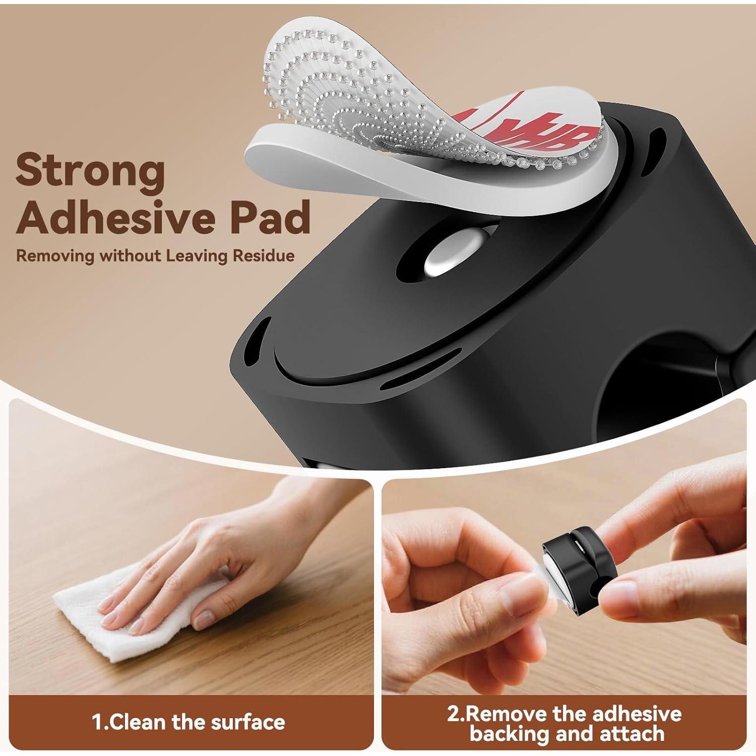 Organizadores de Cables Rotativos Yocice - Paquete de 10 Negros