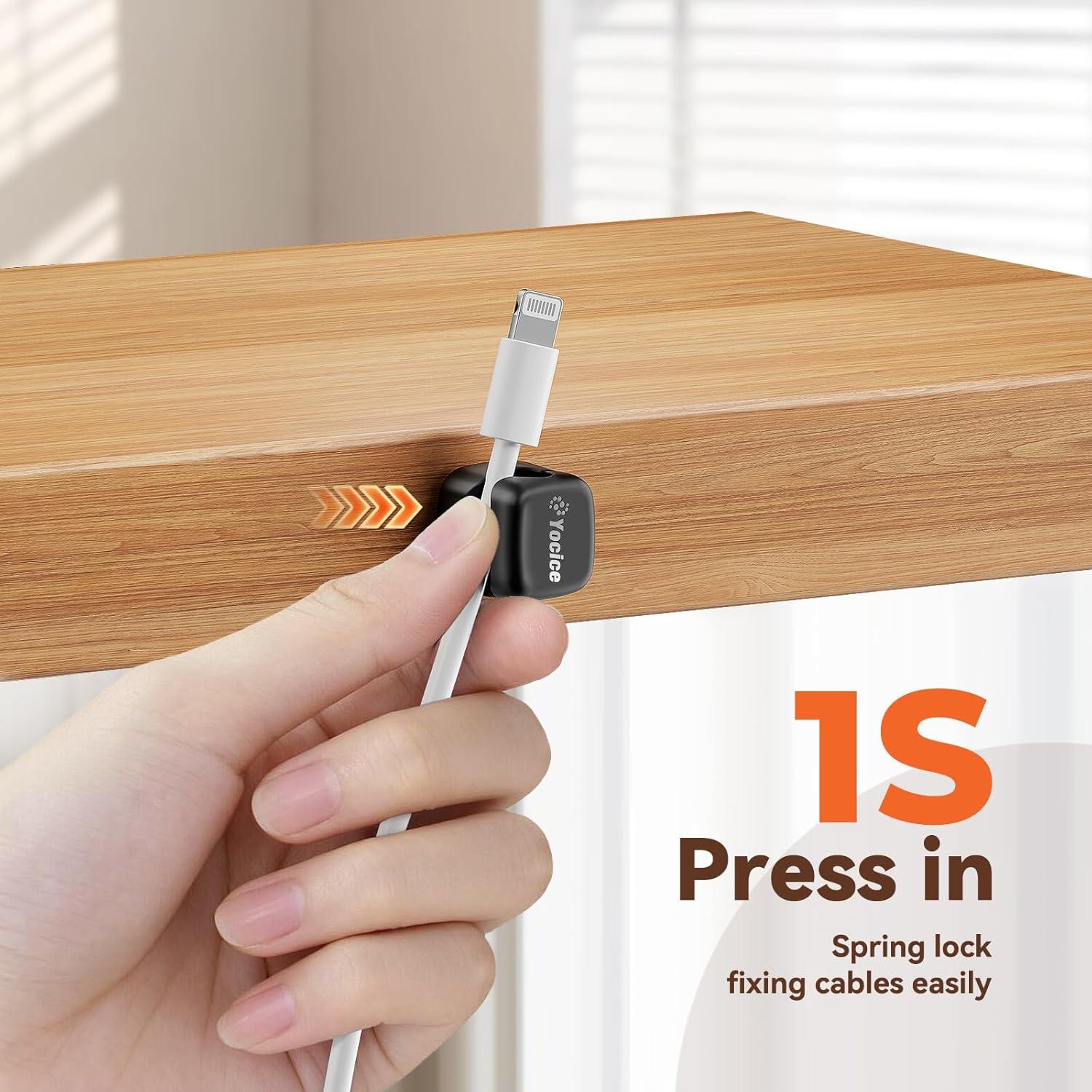 Organizadores de Cables Rotativos Yocice - Paquete de 10 Negros