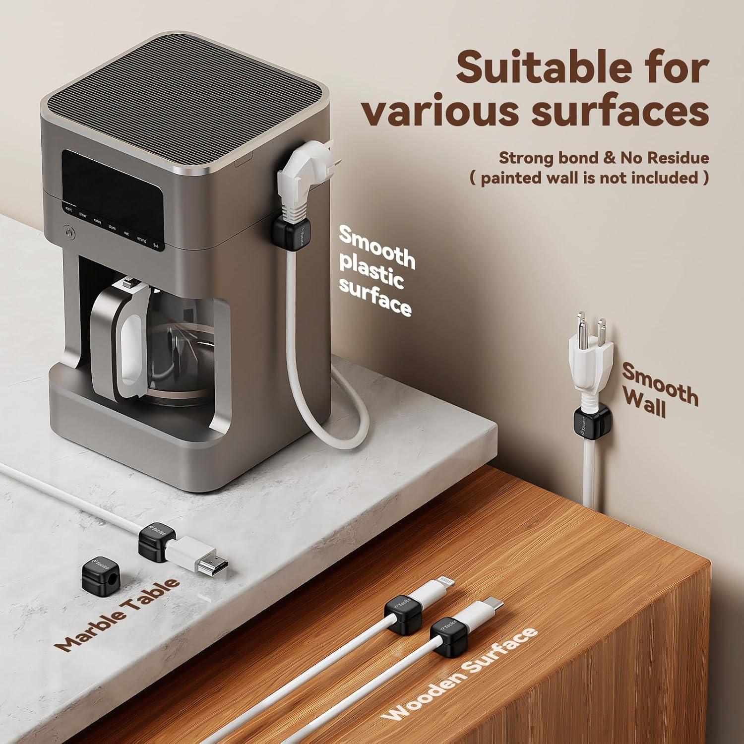 Organizadores de Cables Rotativos Yocice - Paquete de 10 Negros