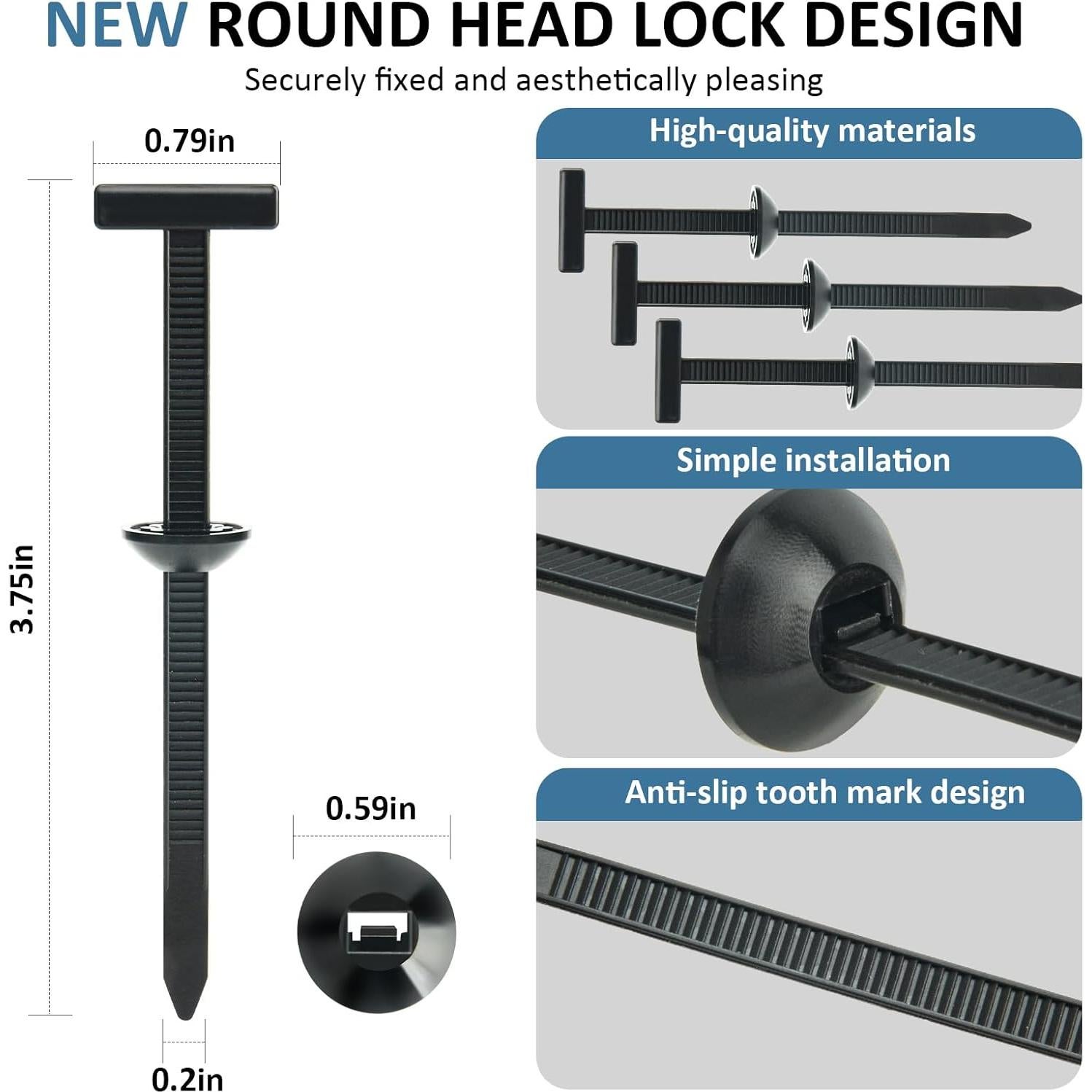 50 Hebillas de Cable Universal ZKENIRD de Nylon Auto-Bloqueo