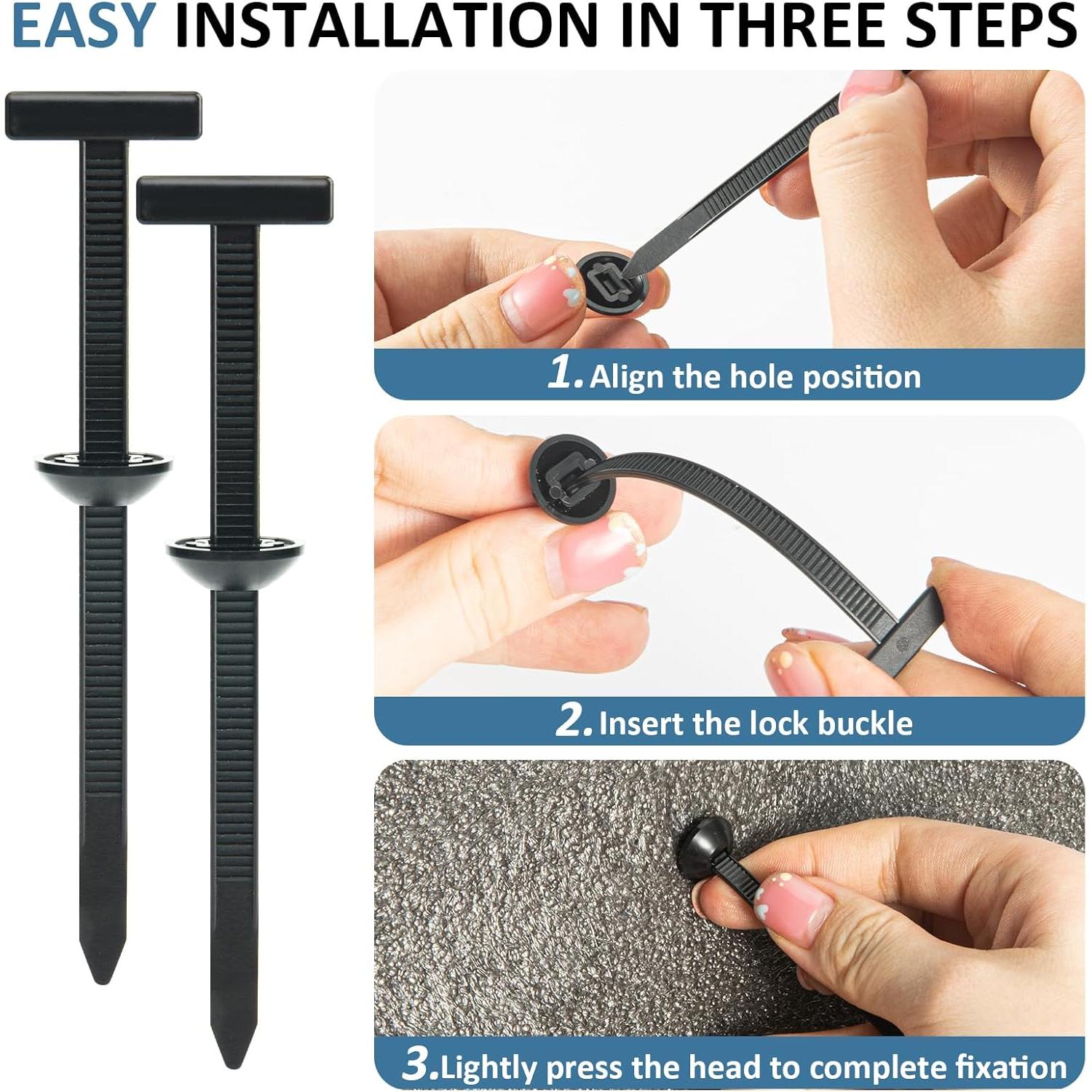 50 Hebillas de Cable Universal ZKENIRD de Nylon Auto-Bloqueo