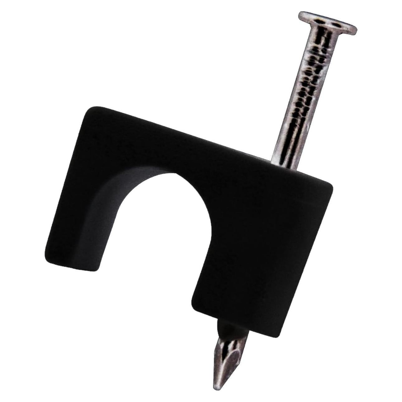 Clips de Cable RG6 QualGear 6mm Negro 100 Piezas