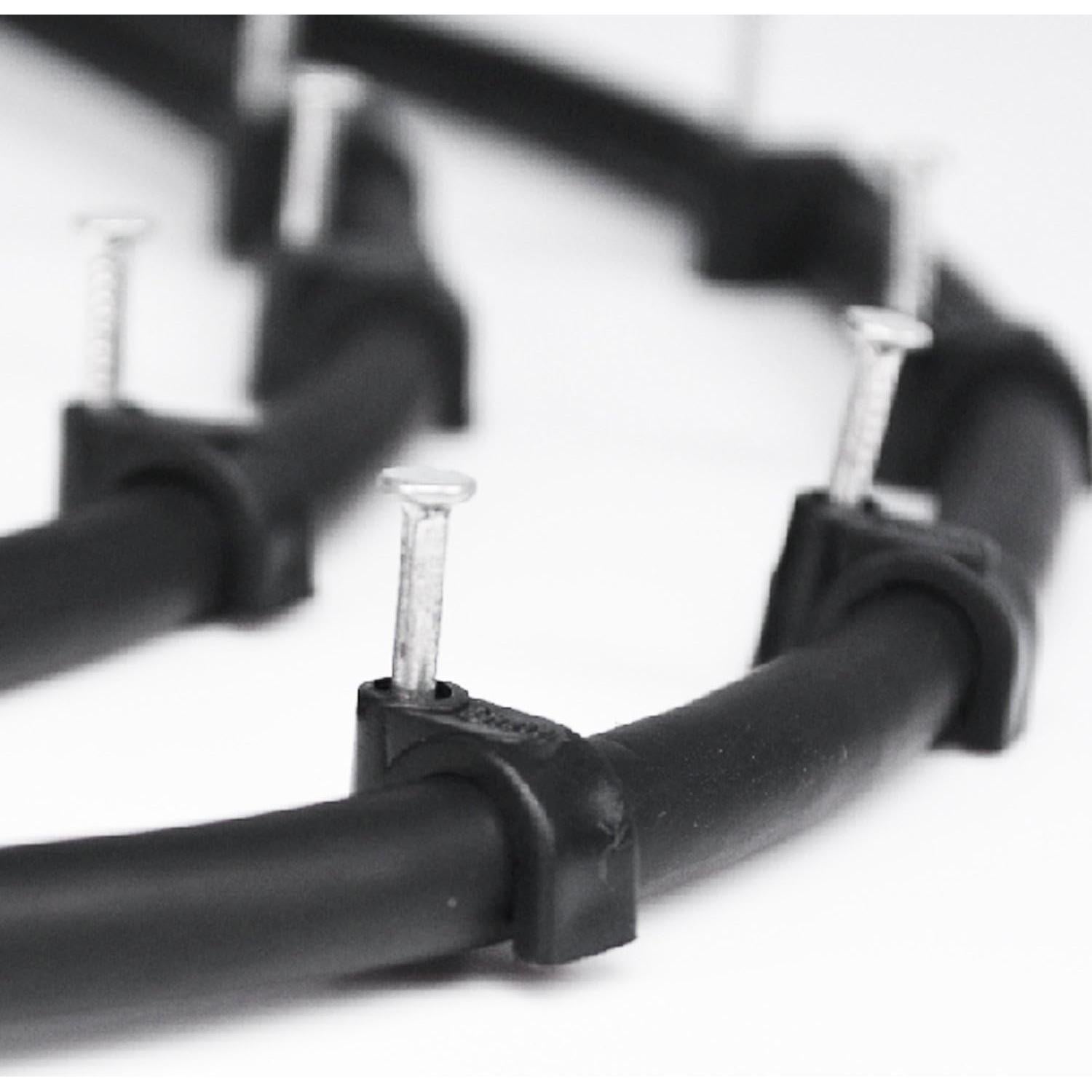 Clips de Cable RG6 QualGear 6mm Negro 100 Piezas