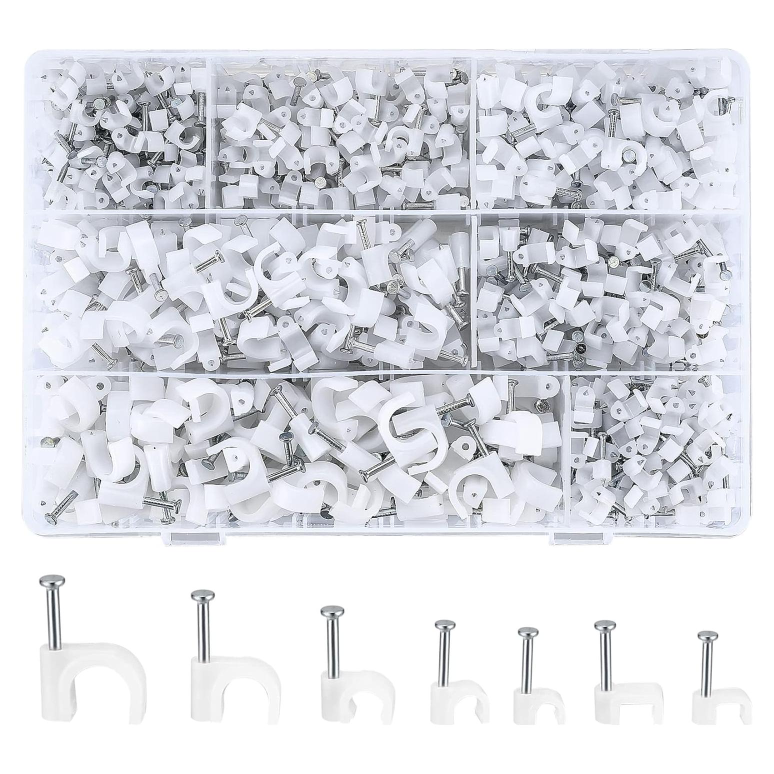 700 Clips de Cable con Clavos de Acero WSLLM - 4mm a 10mm