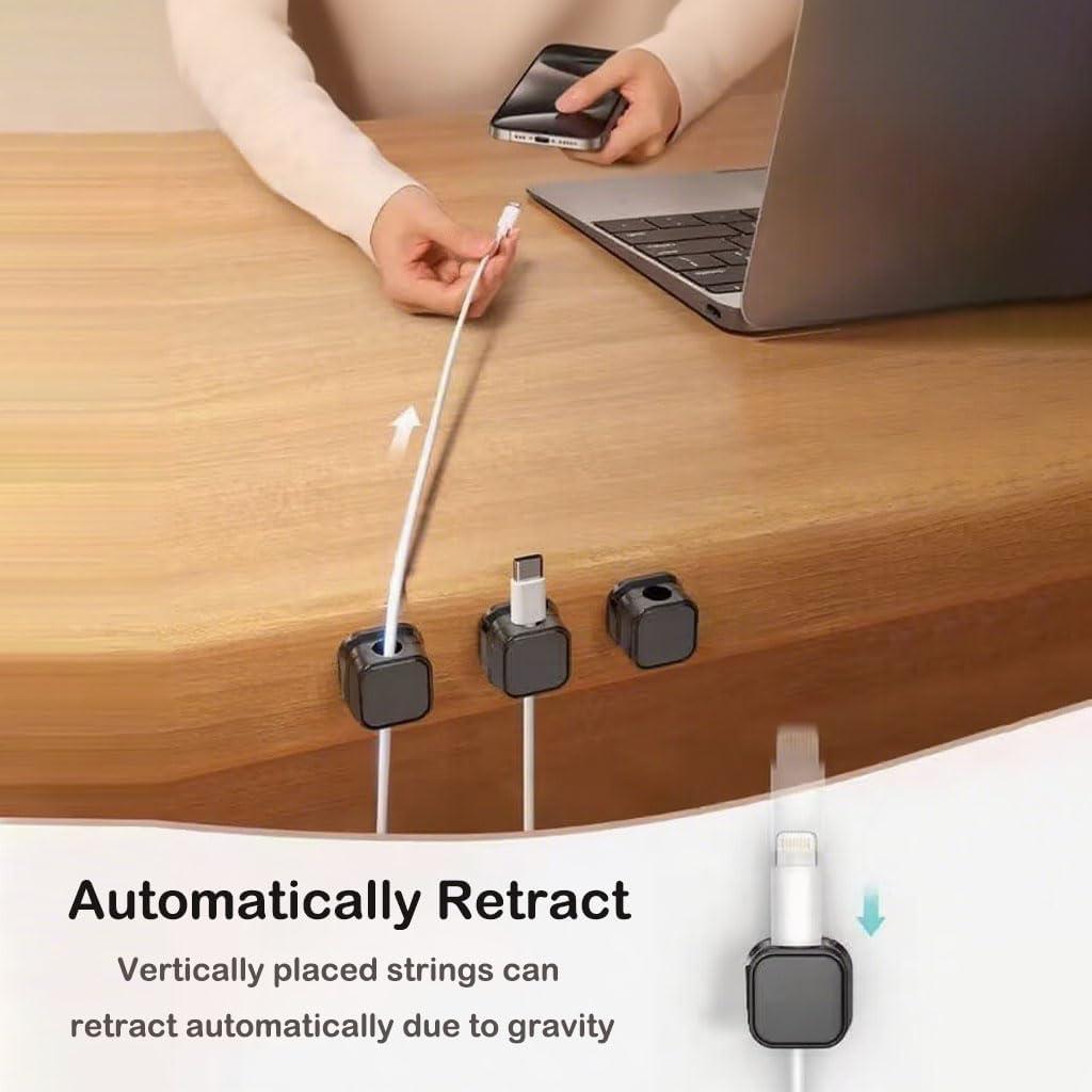 Paquete de 10 Organizadores de Cables IHIJHD Adhesivos Negro