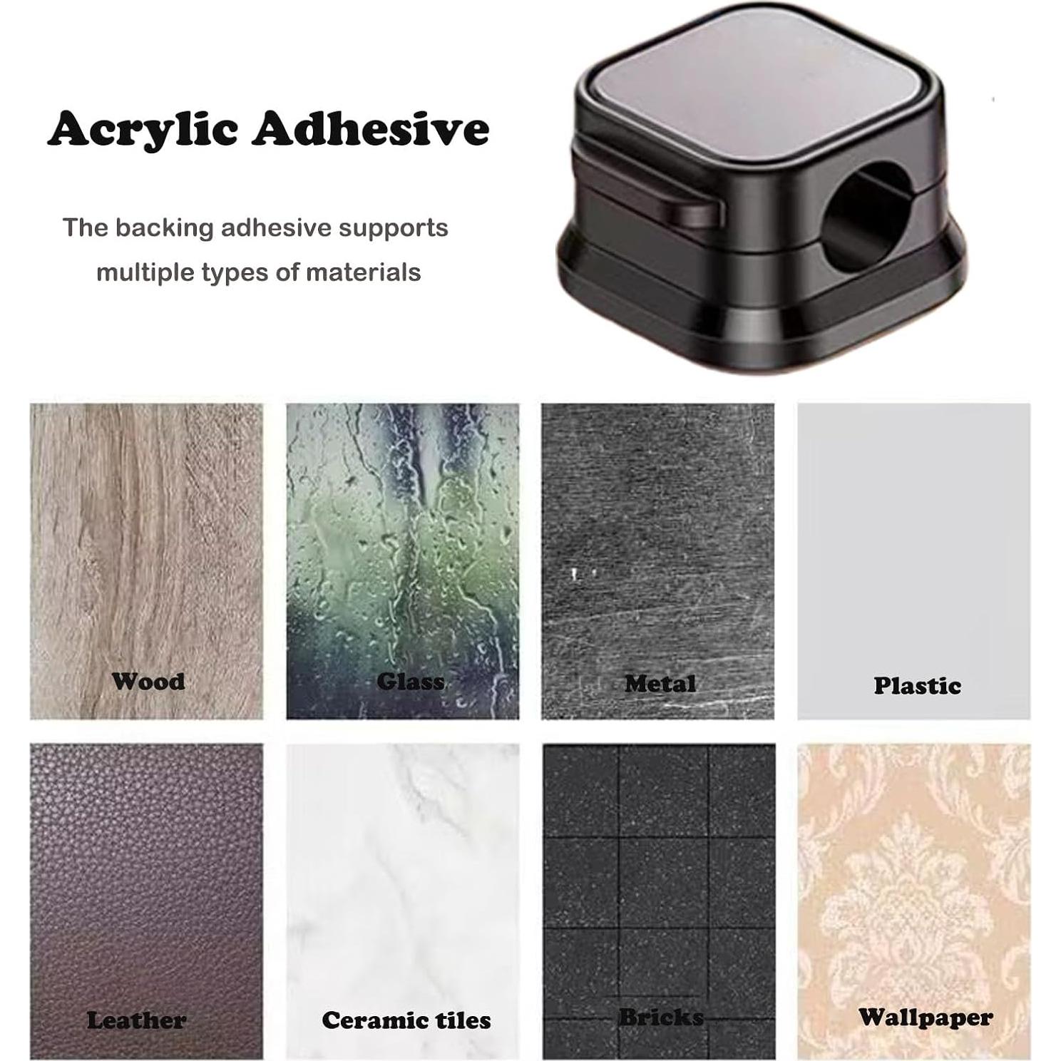 Paquete de 10 Organizadores de Cables IHIJHD Adhesivos Negro