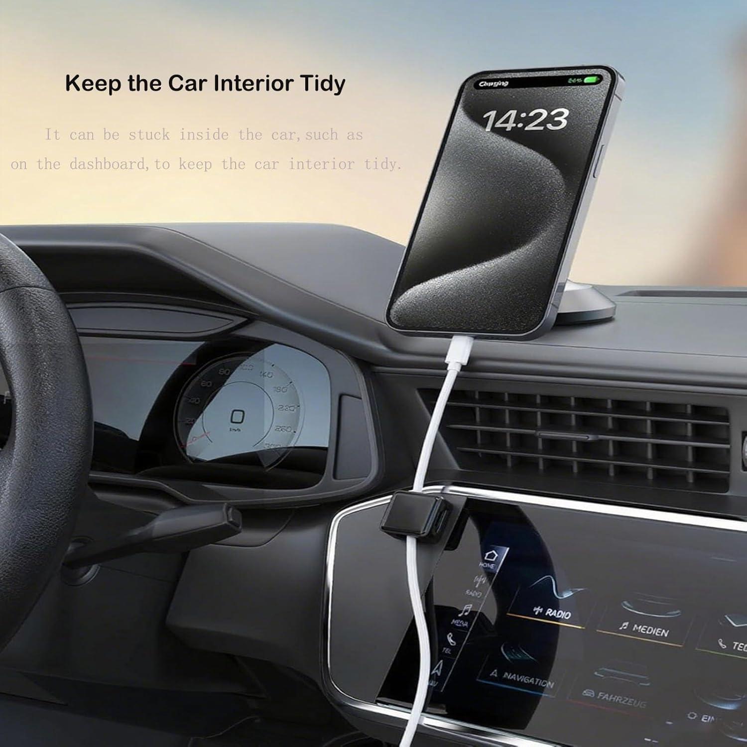 Paquete de 10 Organizadores de Cables IHIJHD Adhesivos Negro