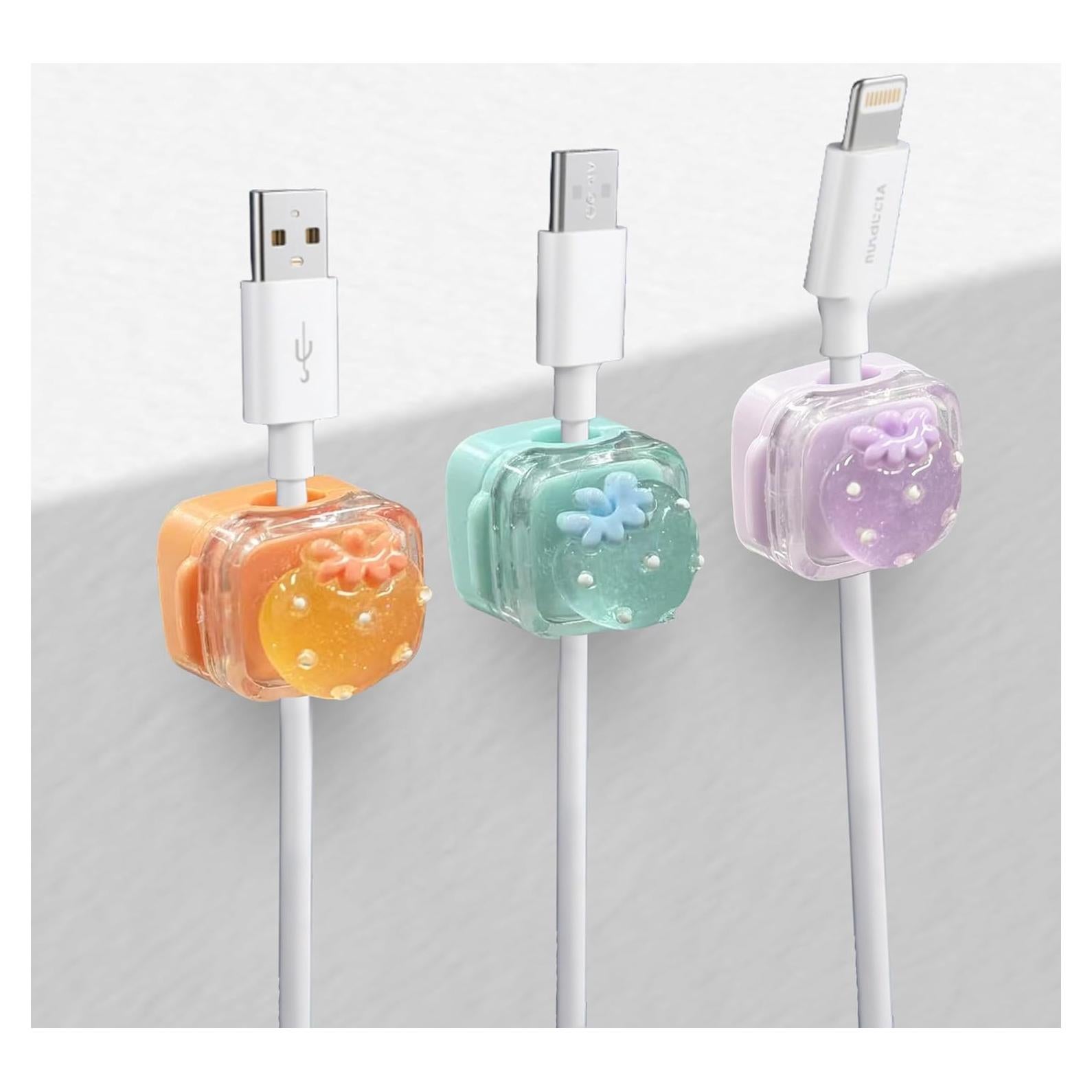 Clip Organizador de Cables Frayot 3Pack Fresa DIY Brilla en la Oscuridad