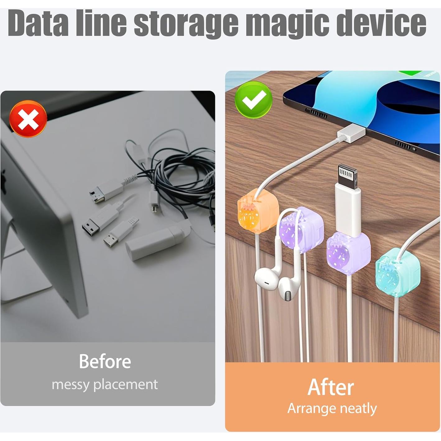 Clip Organizador de Cables Frayot 3Pack Fresa DIY Brilla en la Oscuridad