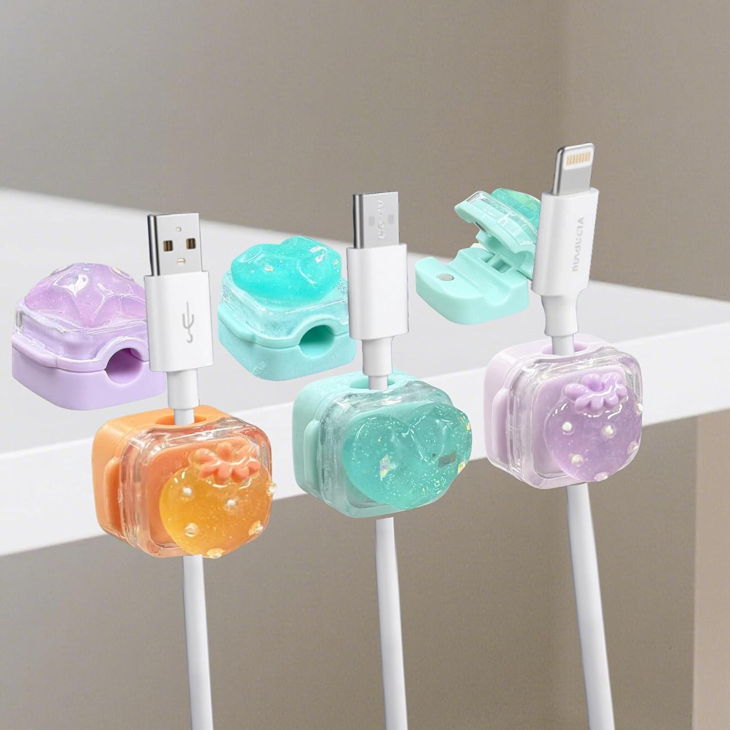 Clip Organizador de Cables Frayot 3Pack Fresa DIY Brilla en la Oscuridad