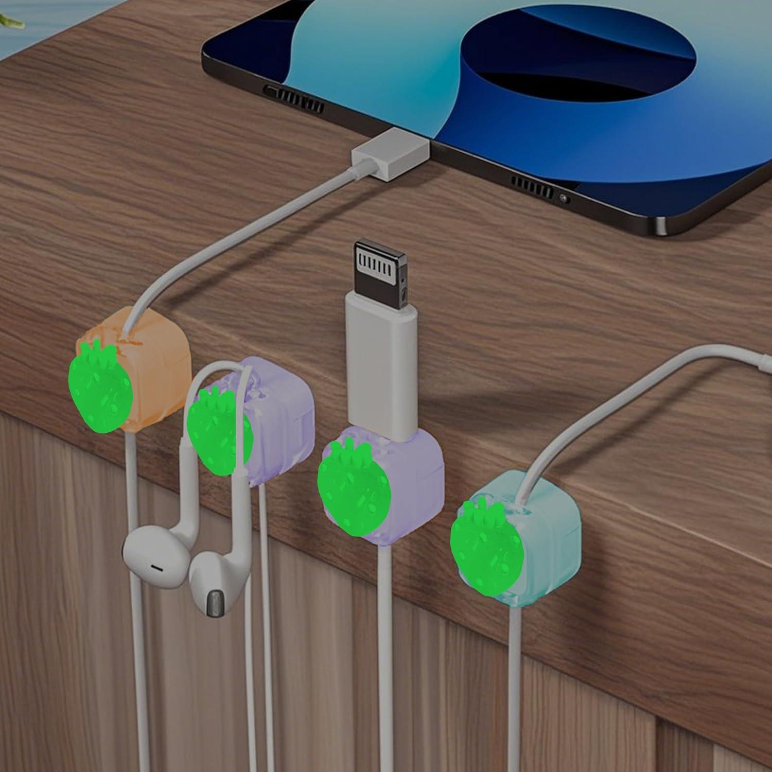 Clip Organizador de Cables Frayot 3Pack Fresa DIY Brilla en la Oscuridad