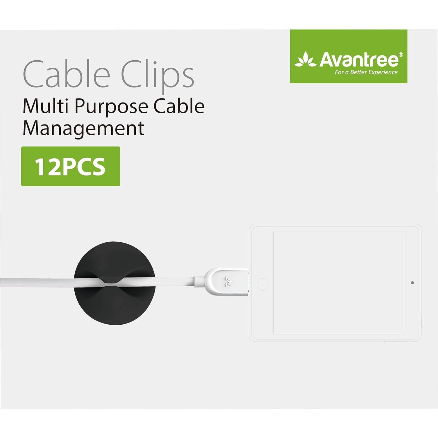 Clips de Cable Avantree 12 Piezas Organizador de Escritorio