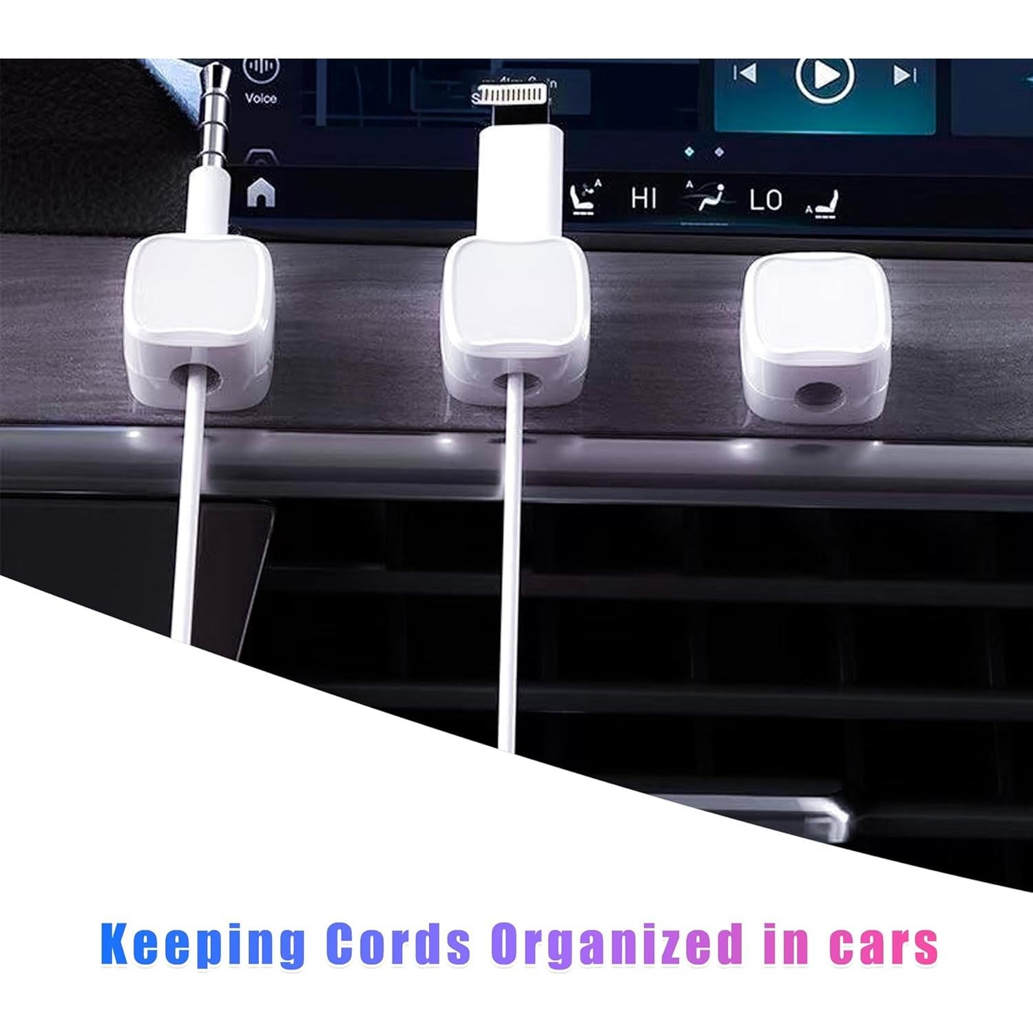 Organizador de Cables MCOTOP 12 PCS Adhesivo Blanco 0.68 cm