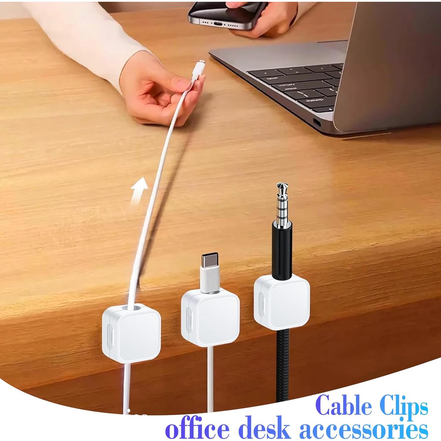 Organizador de Cables MCOTOP 12 PCS Adhesivo Blanco 0.68 cm