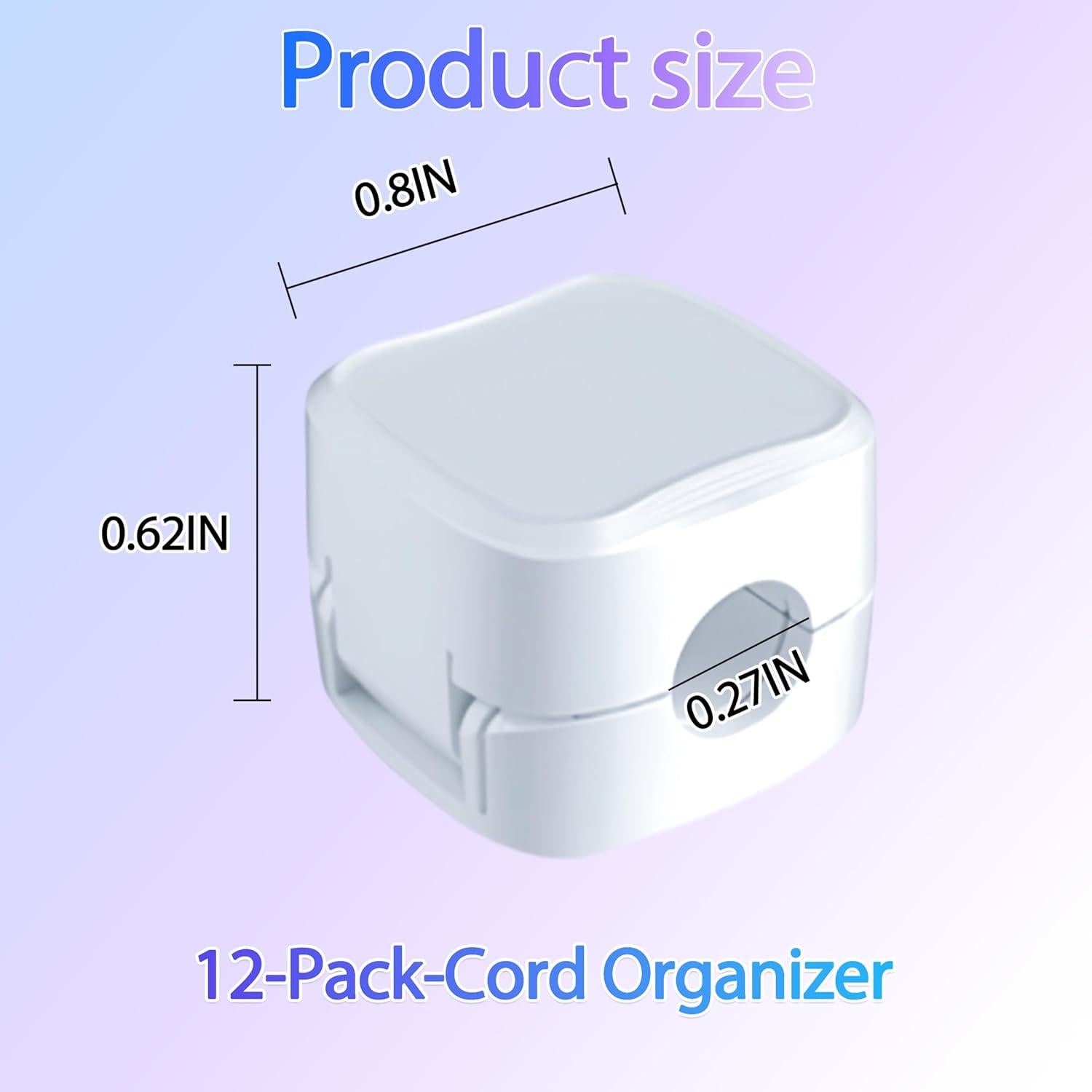 Organizador de Cables MCOTOP 12 PCS Adhesivo Blanco 0.68 cm
