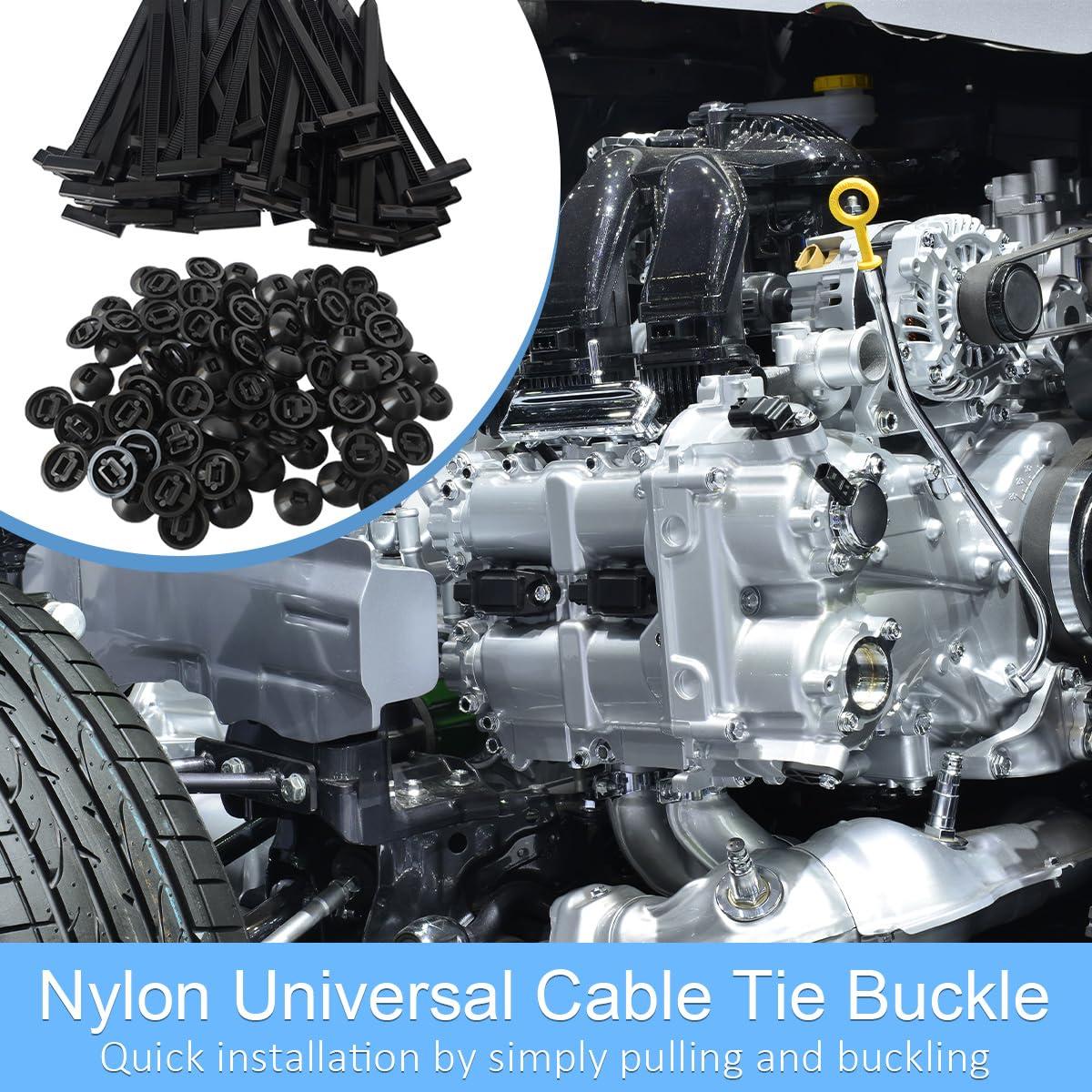 100 Bridas de Nylon Multifuncionales 9x2cm para Autos