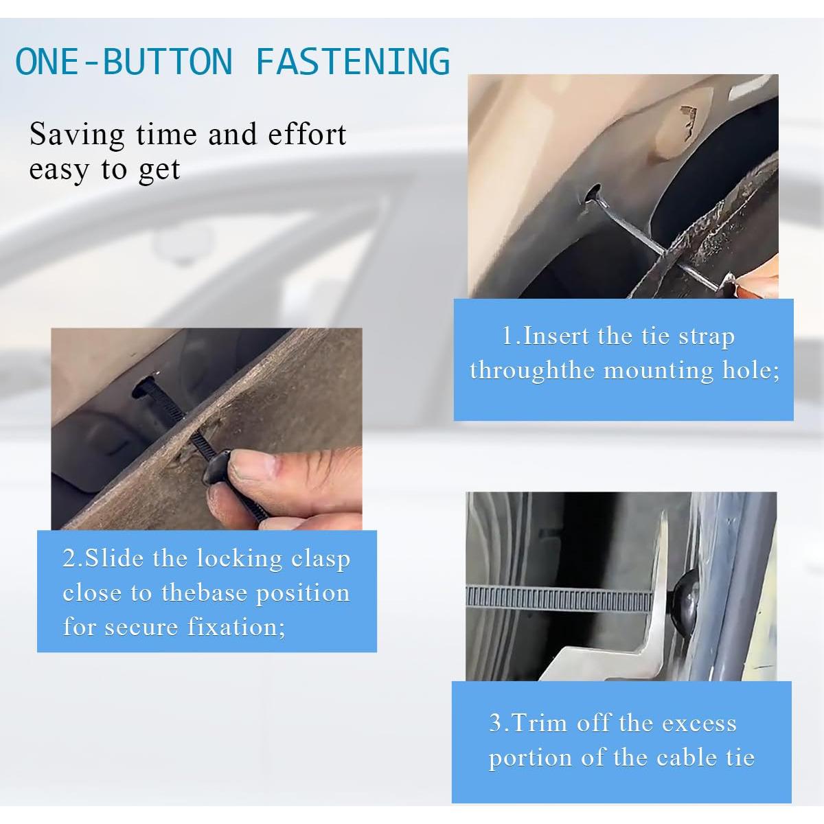 100 Bridas de Nylon Multifuncionales 9x2cm para Autos