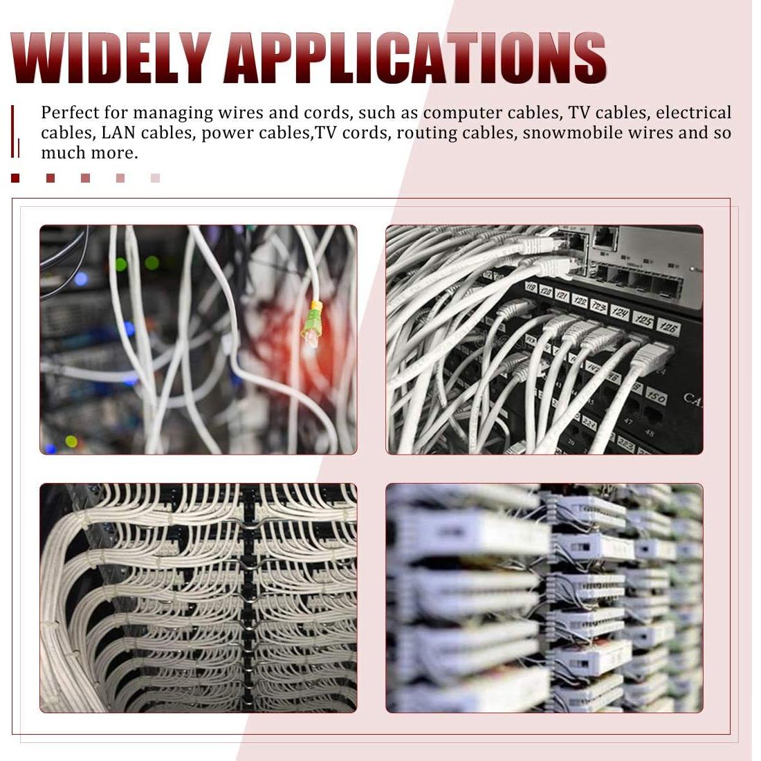 Hilitchi 132 Pcs Abrazaderas de Cable Tipo R Nylon 6-23mm