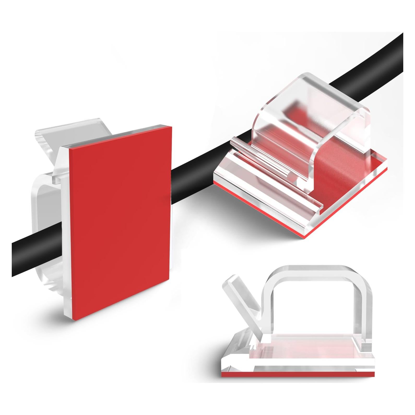 Clips de Cable Adhesivos Fuertes Tangting - Paquete de 60