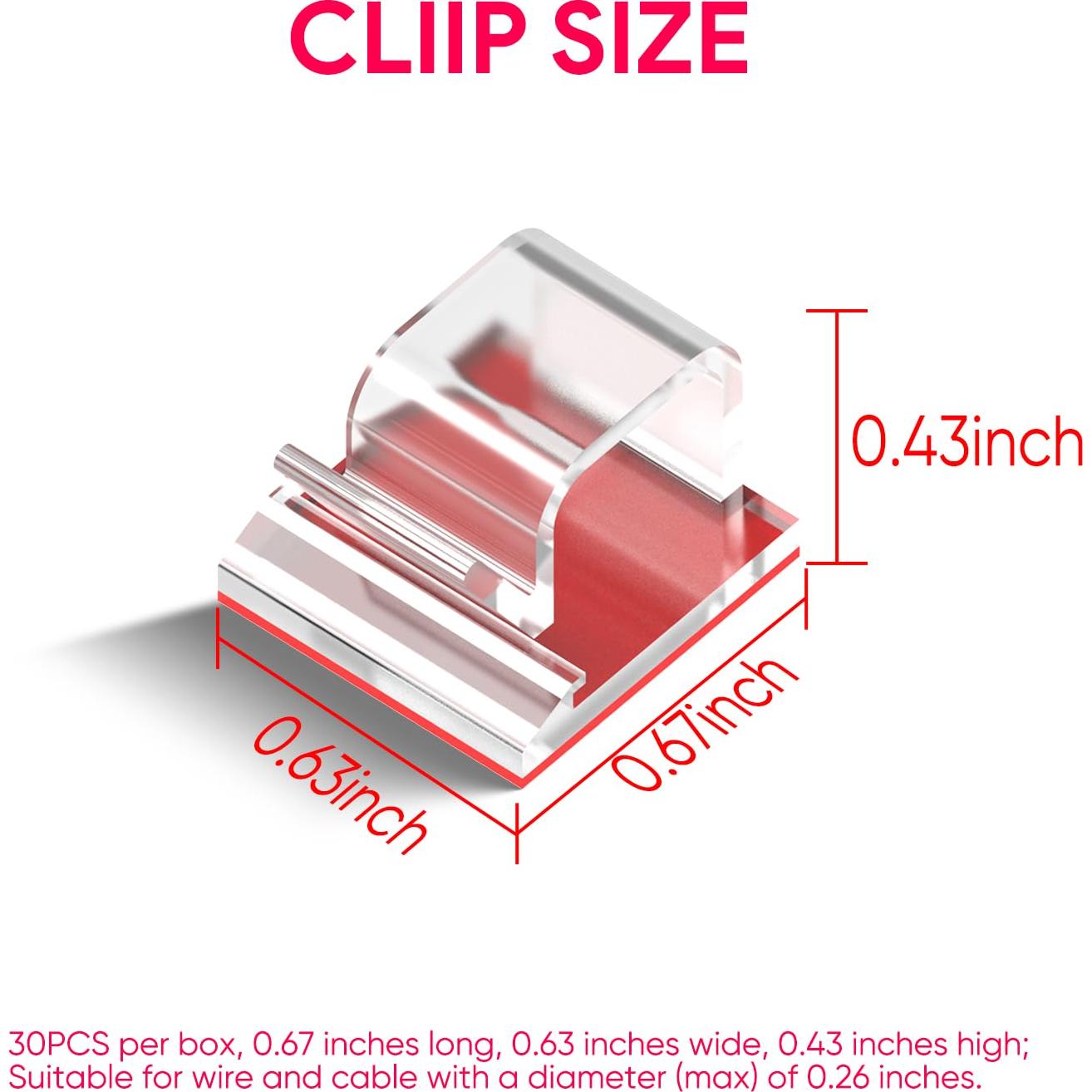 Clips de Cable Adhesivos Fuertes Tangting - Paquete de 60