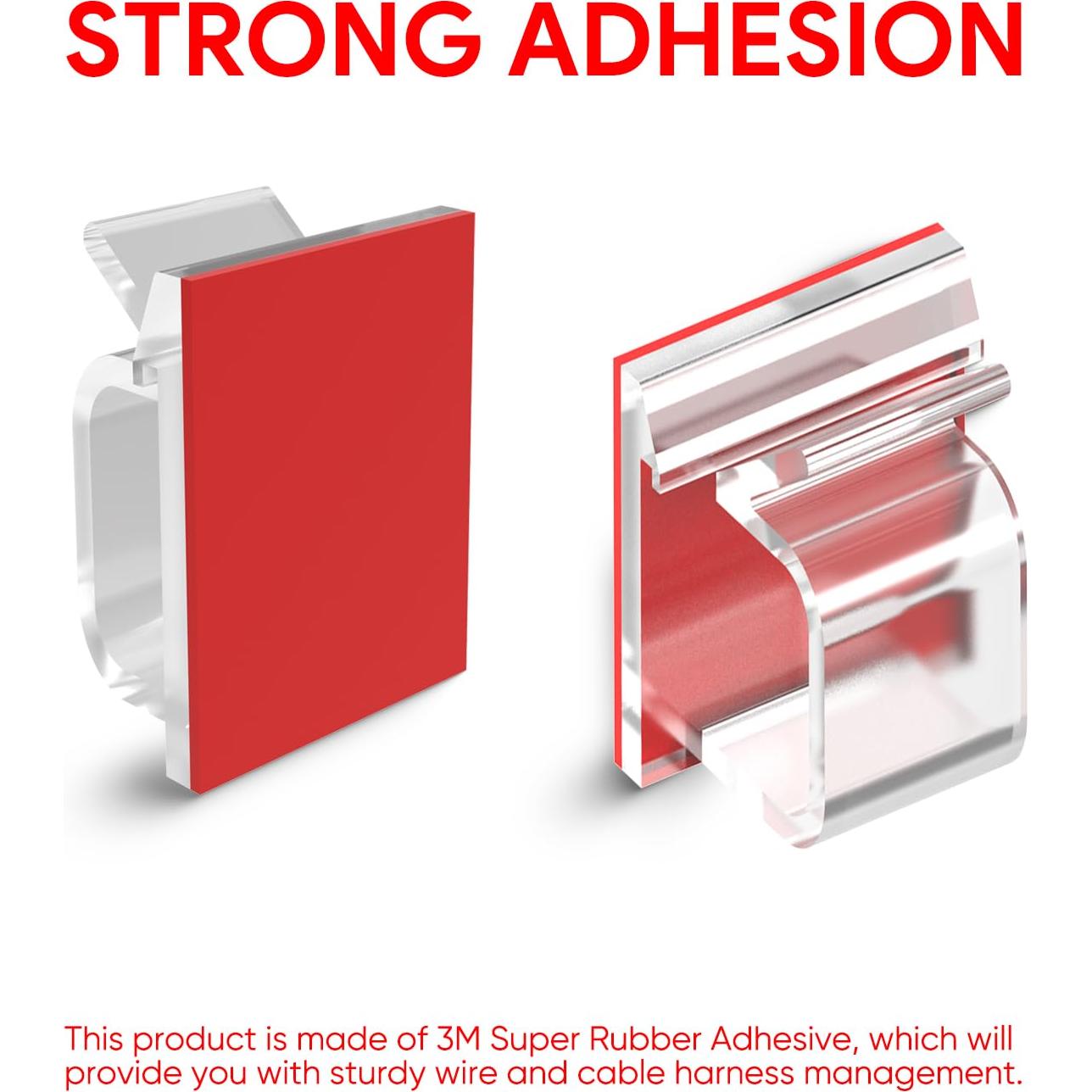 Clips de Cable Adhesivos Fuertes Tangting - Paquete de 60