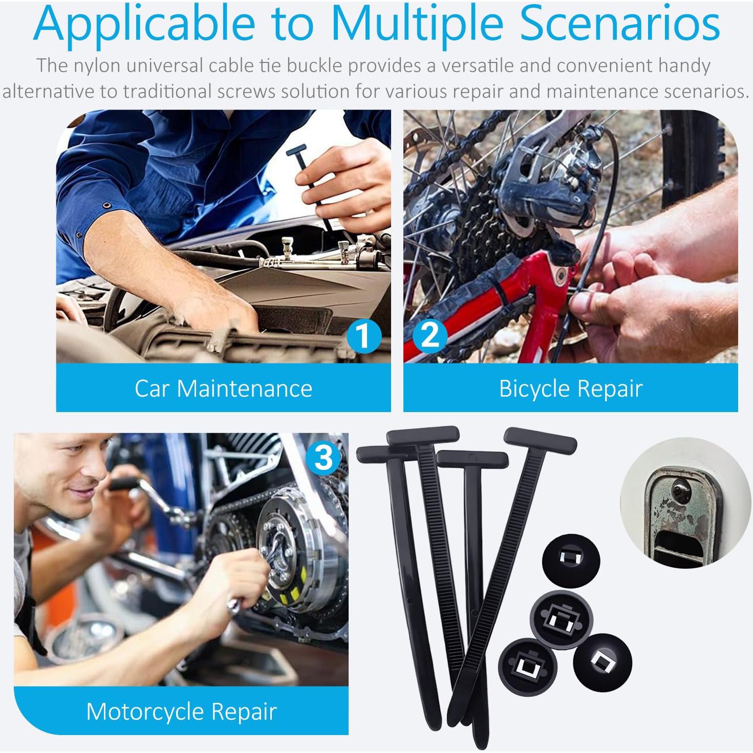 Hebilla de Brida de Nylon Universal Aymier 50 Pcs Auto-Bloqueante