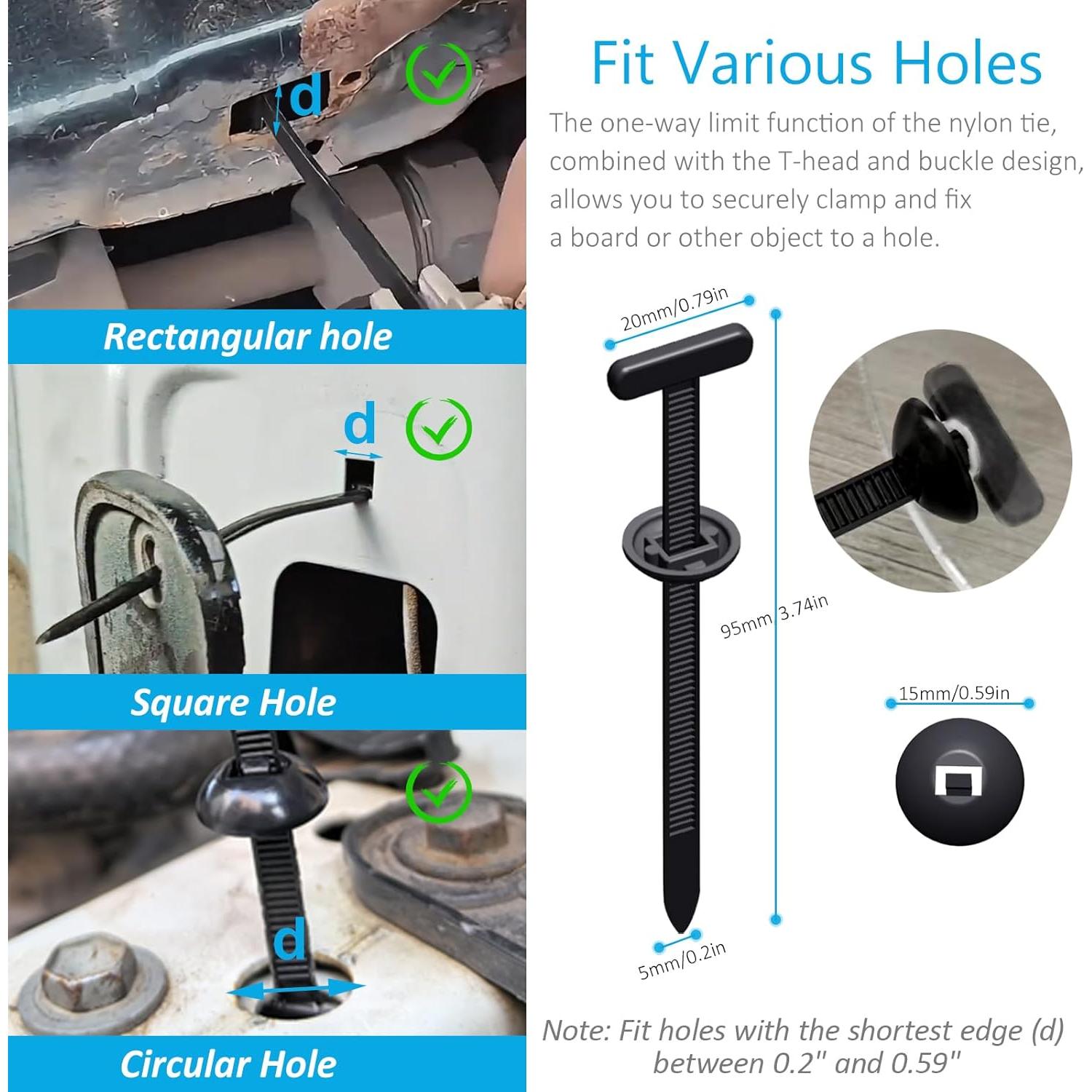 Hebilla de Brida de Nylon Universal Aymier 50 Pcs Auto-Bloqueante