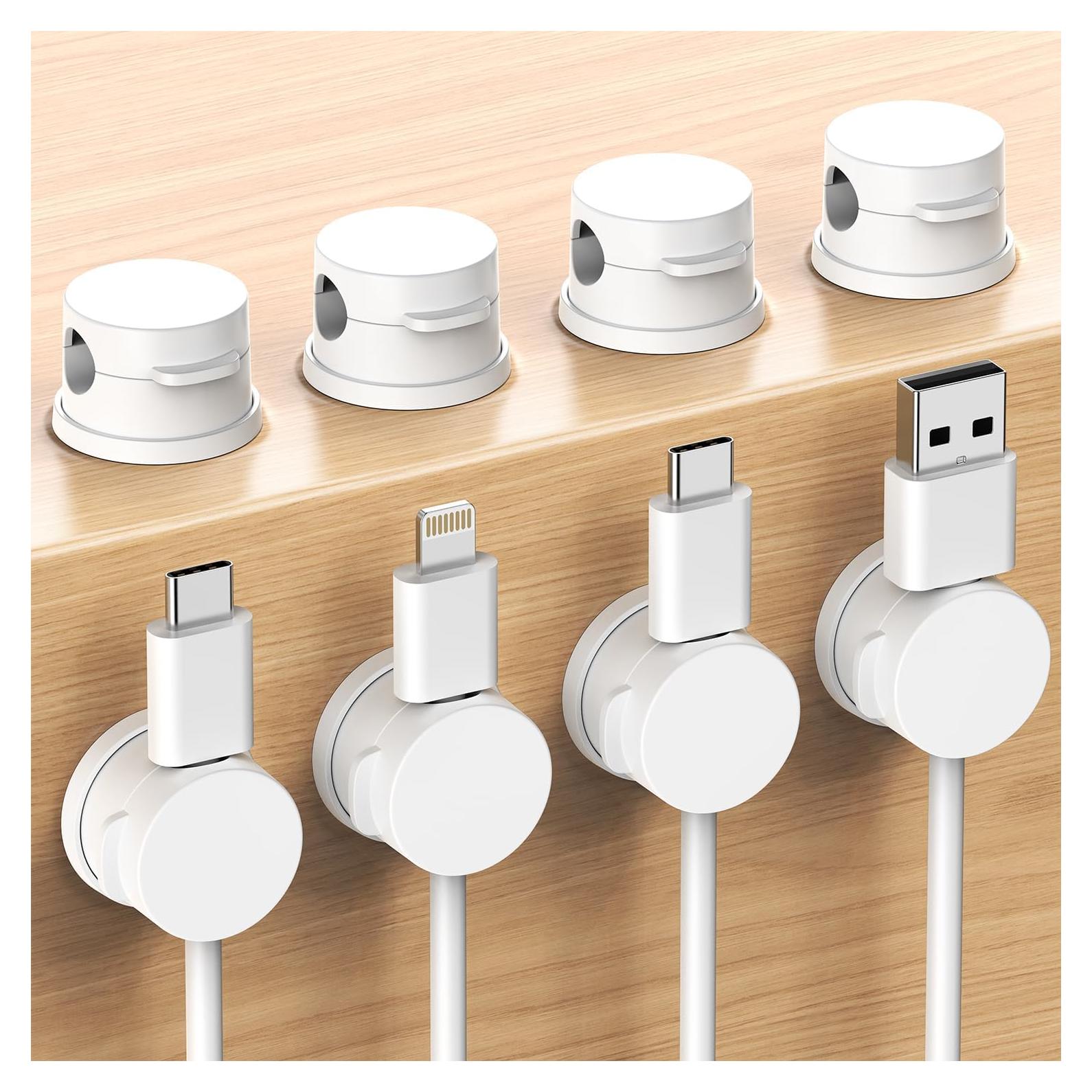 Organizador de Cables INCHOR 8 Pack Adhesivo Blanco