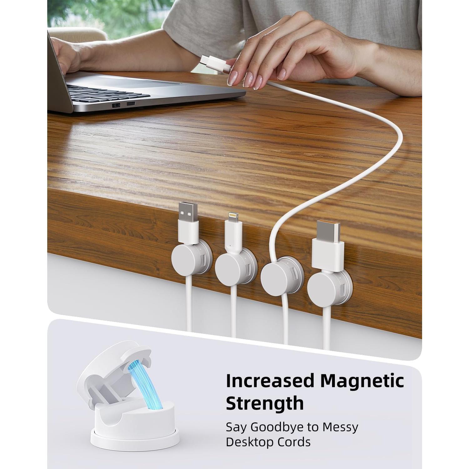 Organizador de Cables INCHOR 8 Pack Adhesivo Blanco