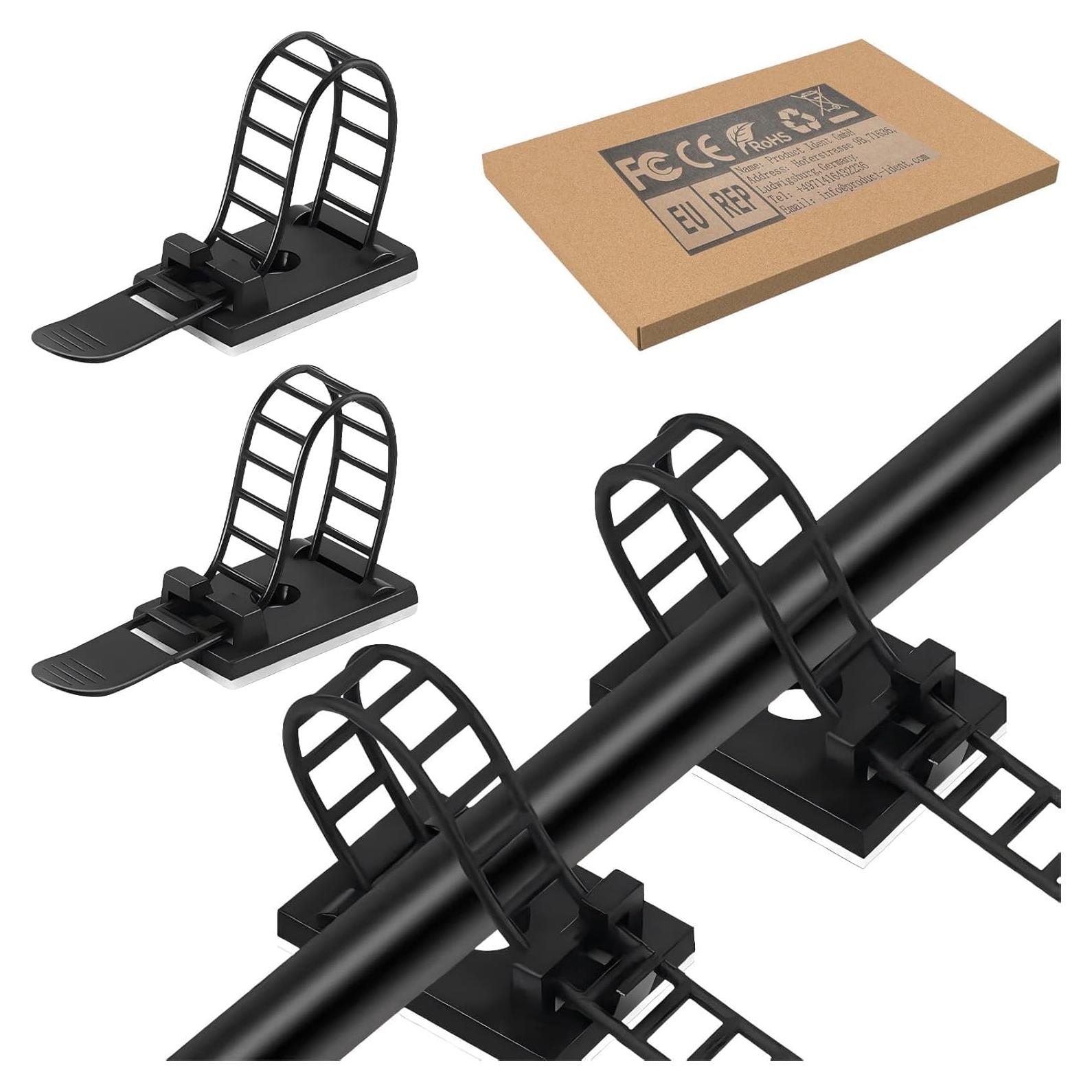 Clips de gestión de cables adhesivos SZFUDIGO 50 Pcs Negro