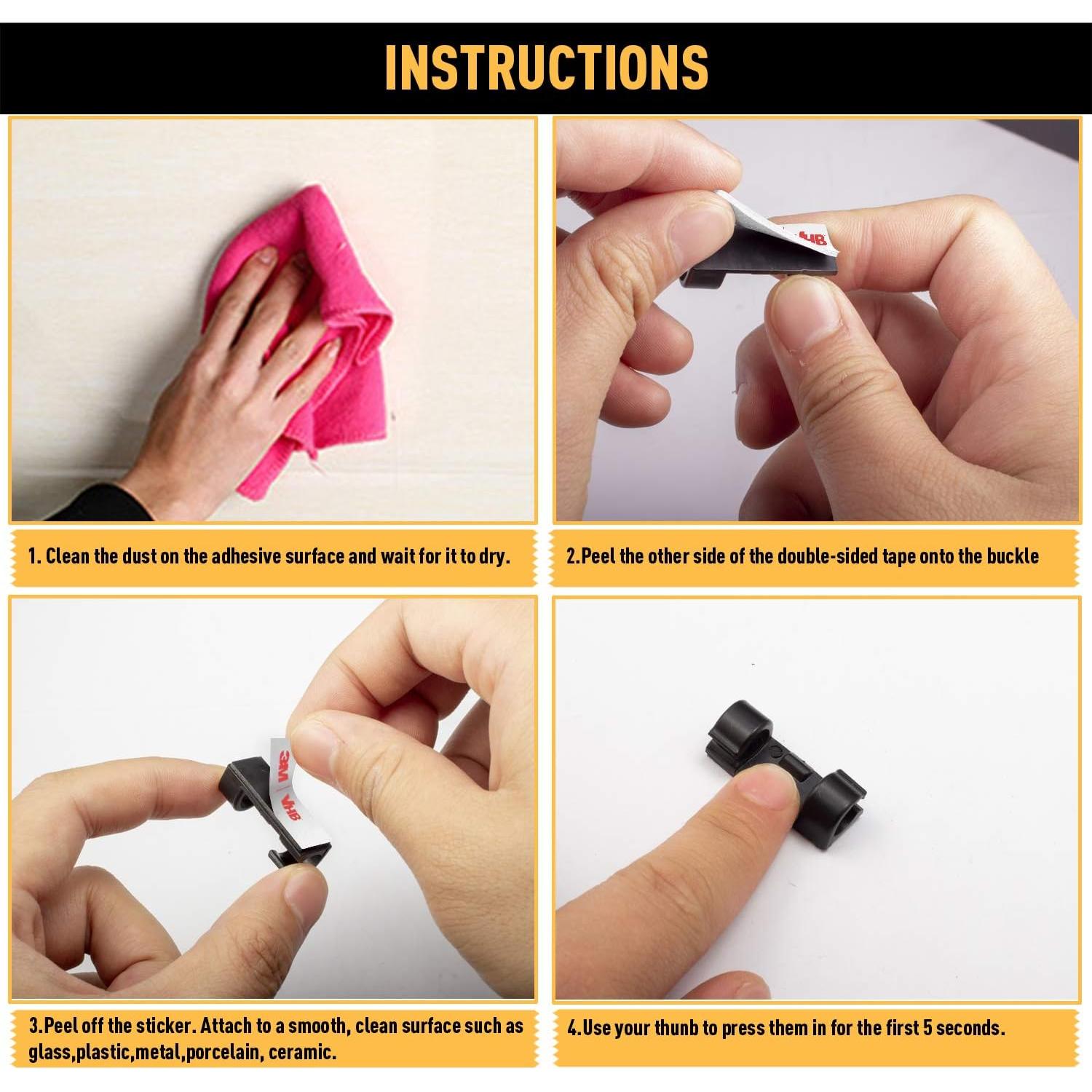 Clip de Cable XIAOXI Negro 20 Pcs - Organizador para Hogar y Oficina